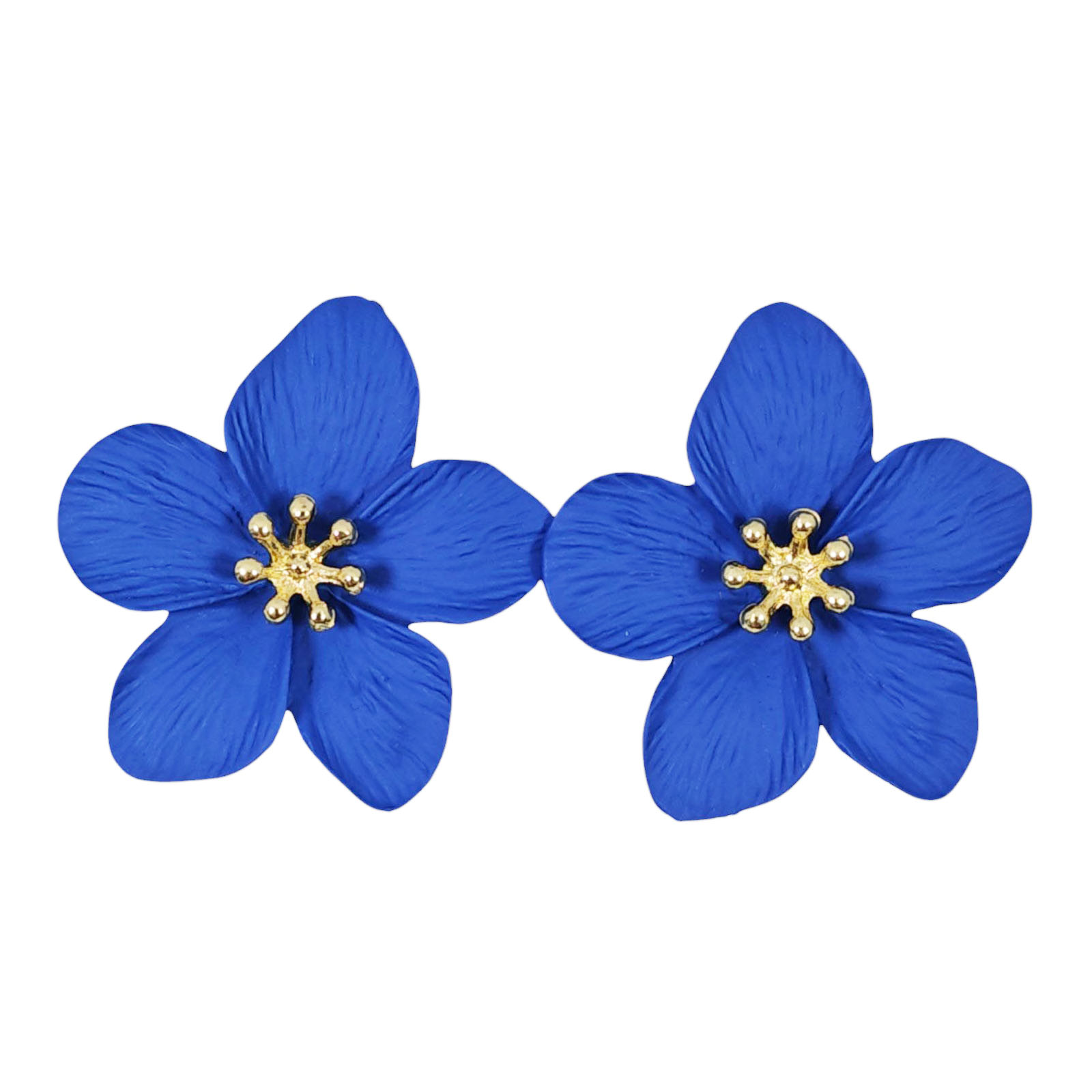 Boucles Créateur \'Flora\' bleu - 35x30 mm  - [S1281]