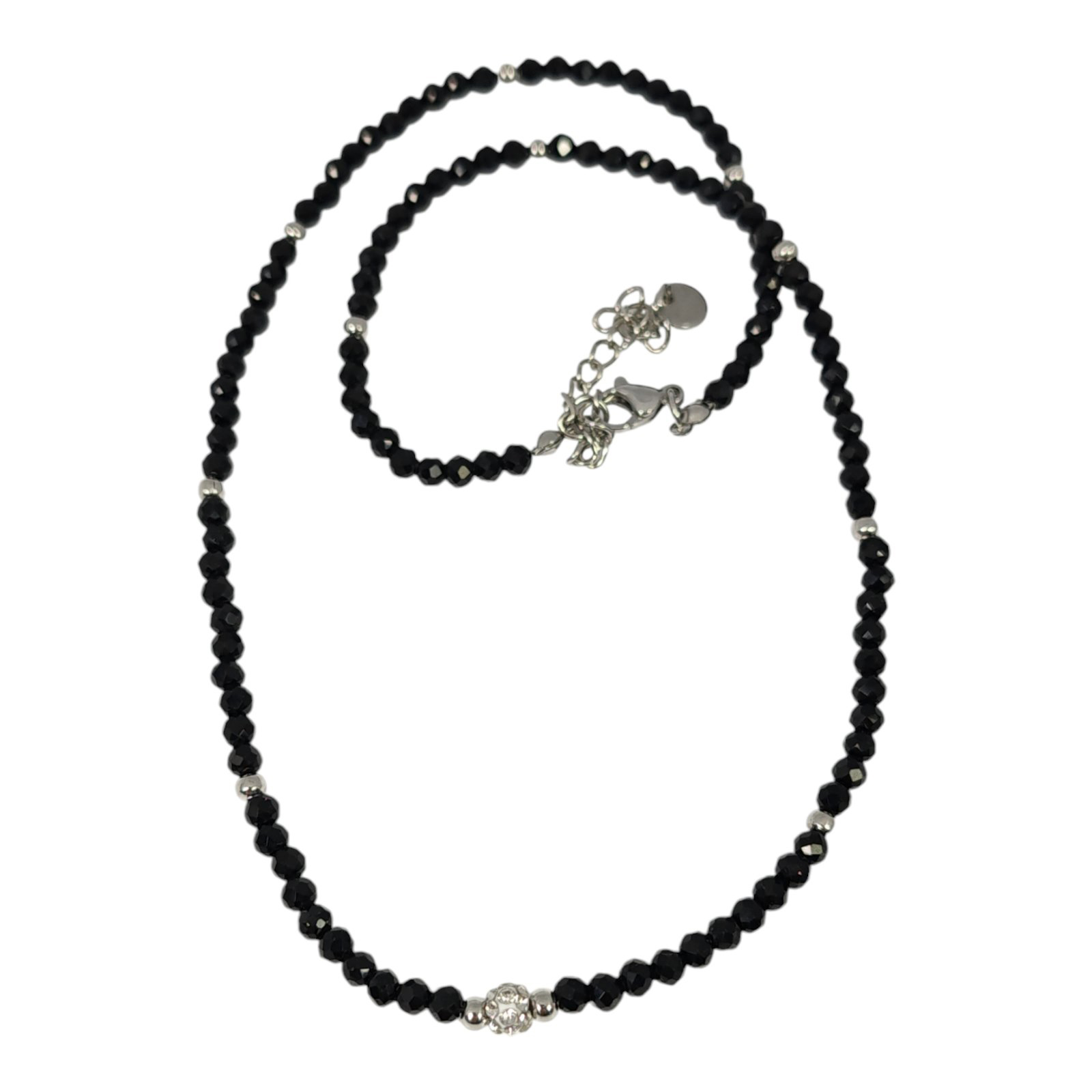 Collier créateur acier \'Arégonde\' noir argenté - 3 mm - [S1293]