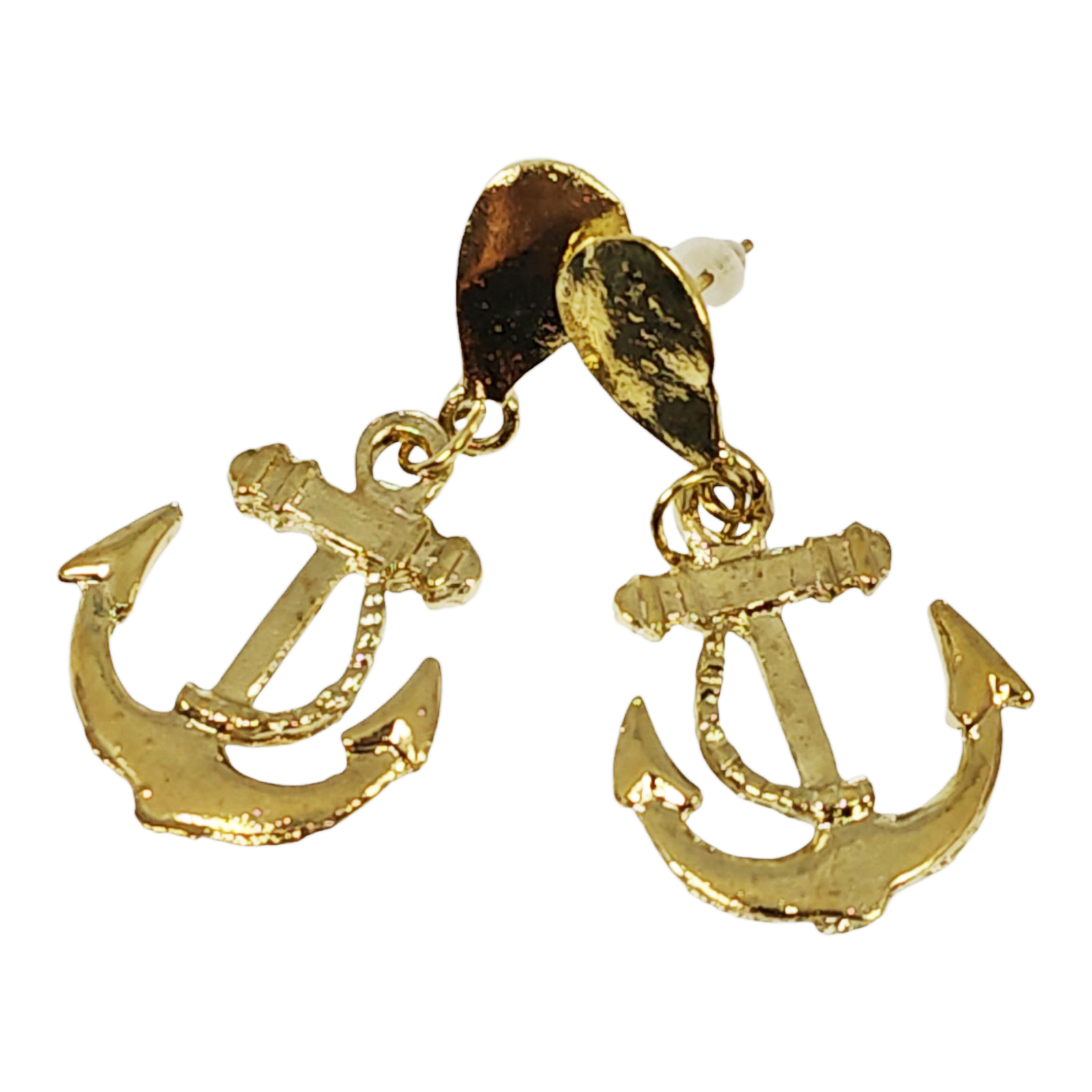 Boucles Créateur \'Ancre Marine\' doré - 40x20 mm - [S1297]
