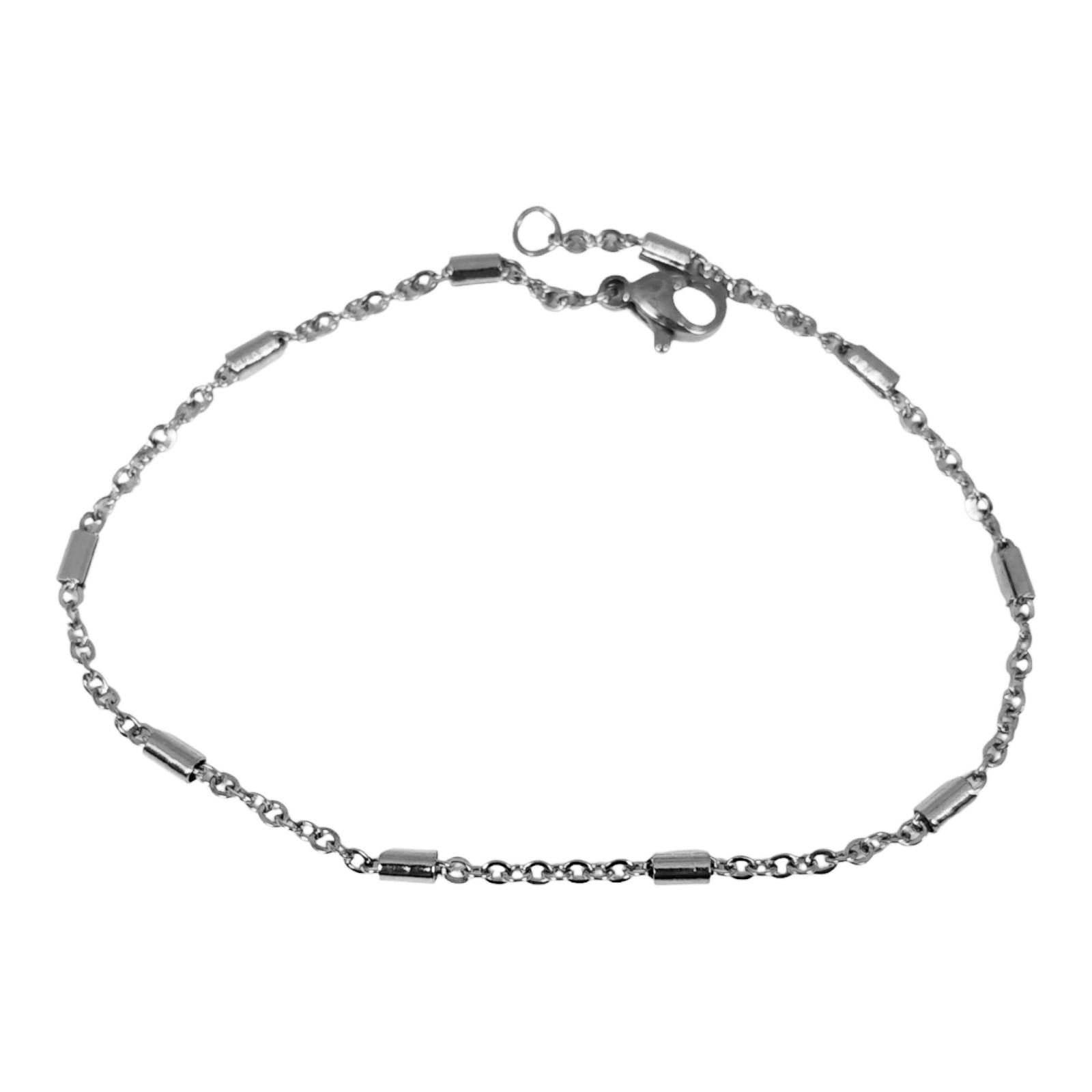 Bracelet acier \'Chorégraphie\' argenté - 21 cm, 2 mm - [S1308]