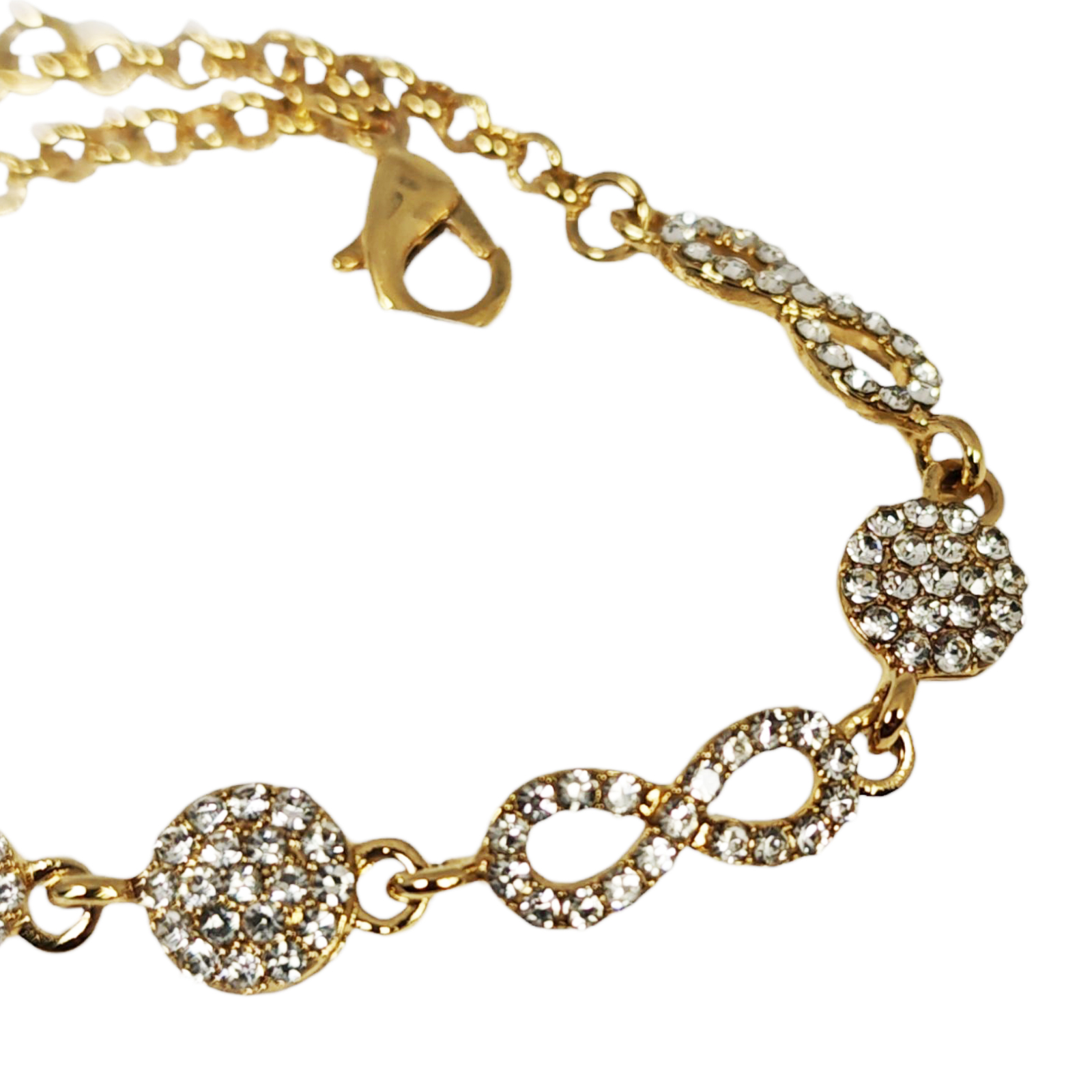 Bracelet Créateur \'Arégonde\' blanc doré - 15x5 mm (infini) - [S1317]
