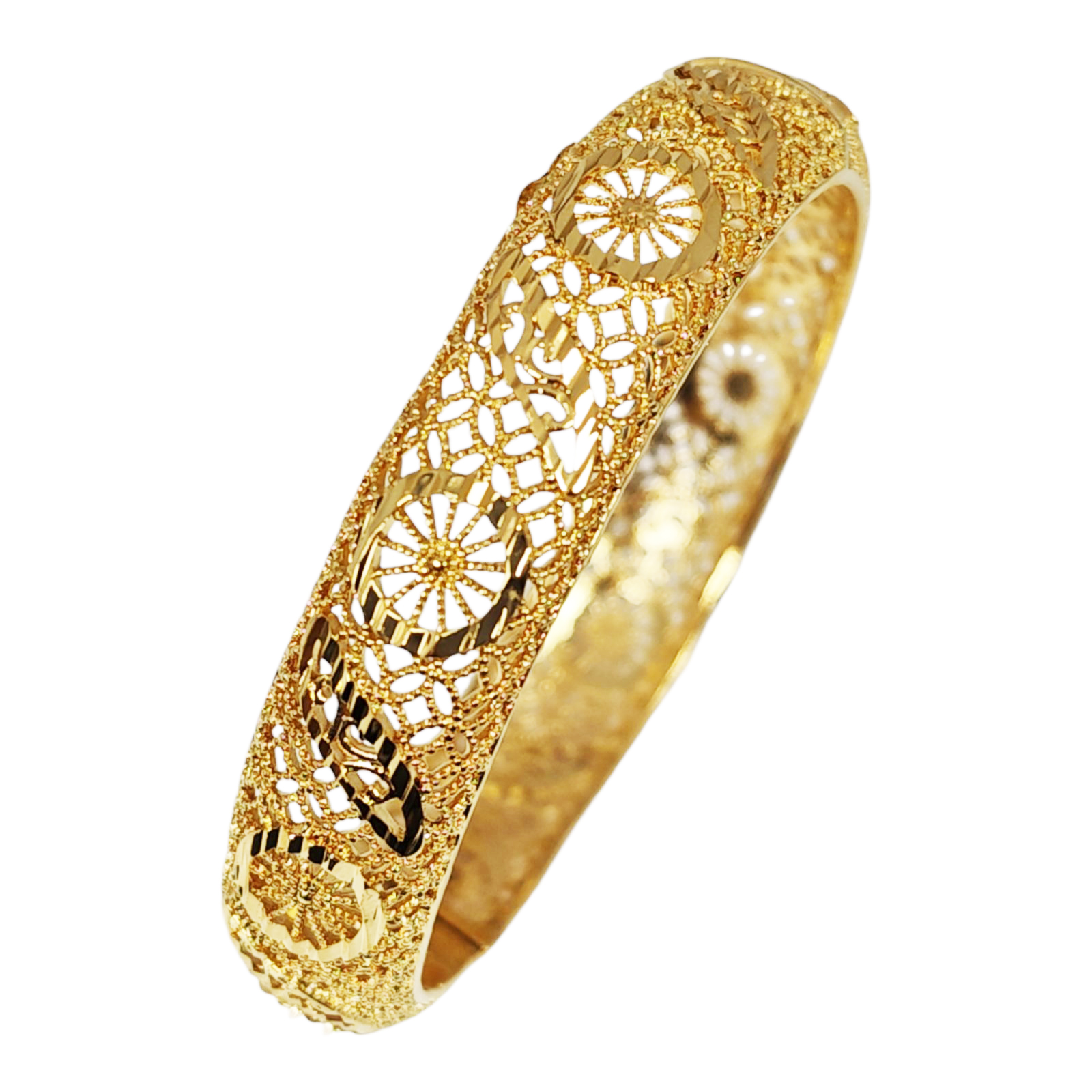 Bracelet artisanal \'Cléopatra\' doré  - 60 mm 13 mm - [S1339]