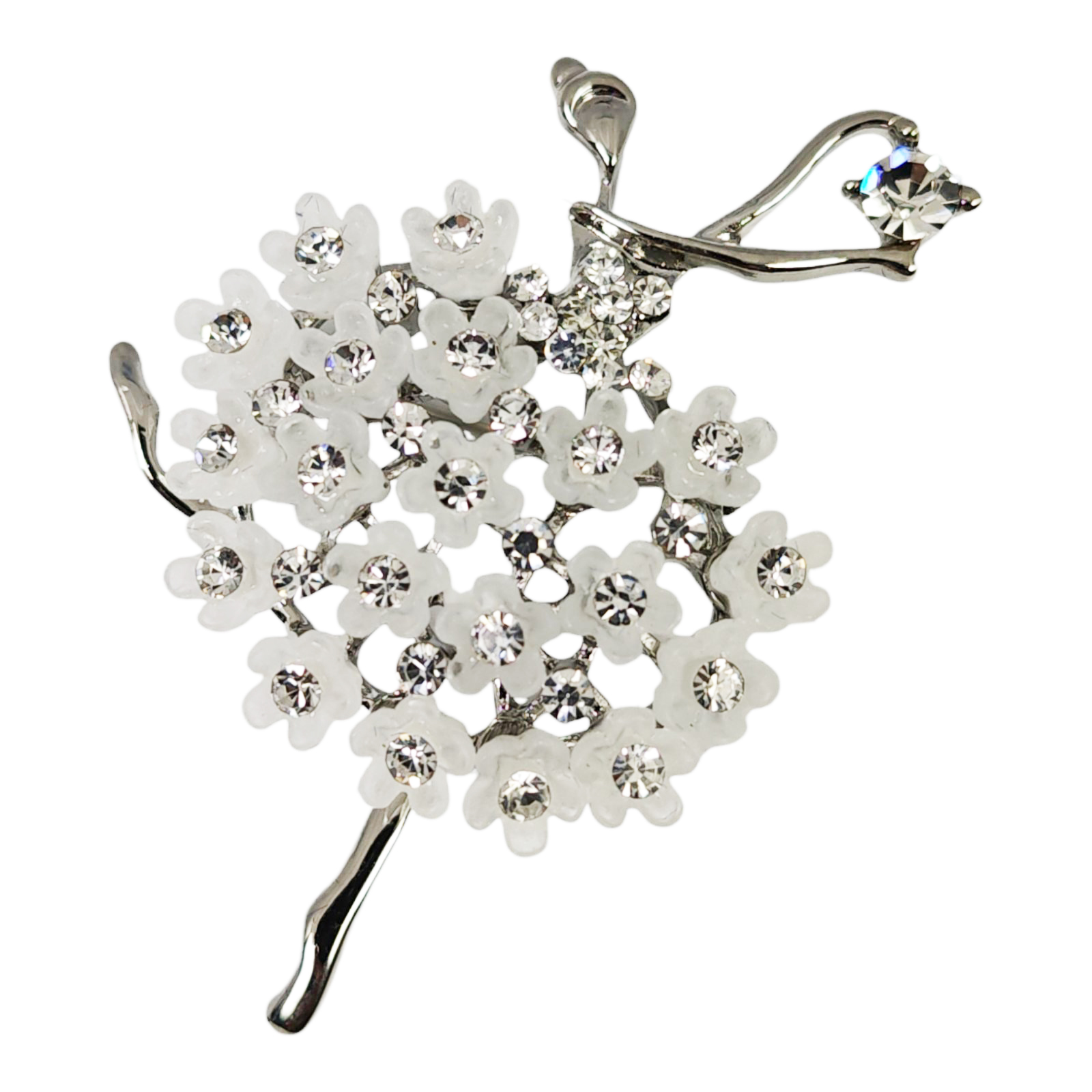 Broche Créateur \'Ballerine\' blanc argenté - 55x35 mm - [S1347]