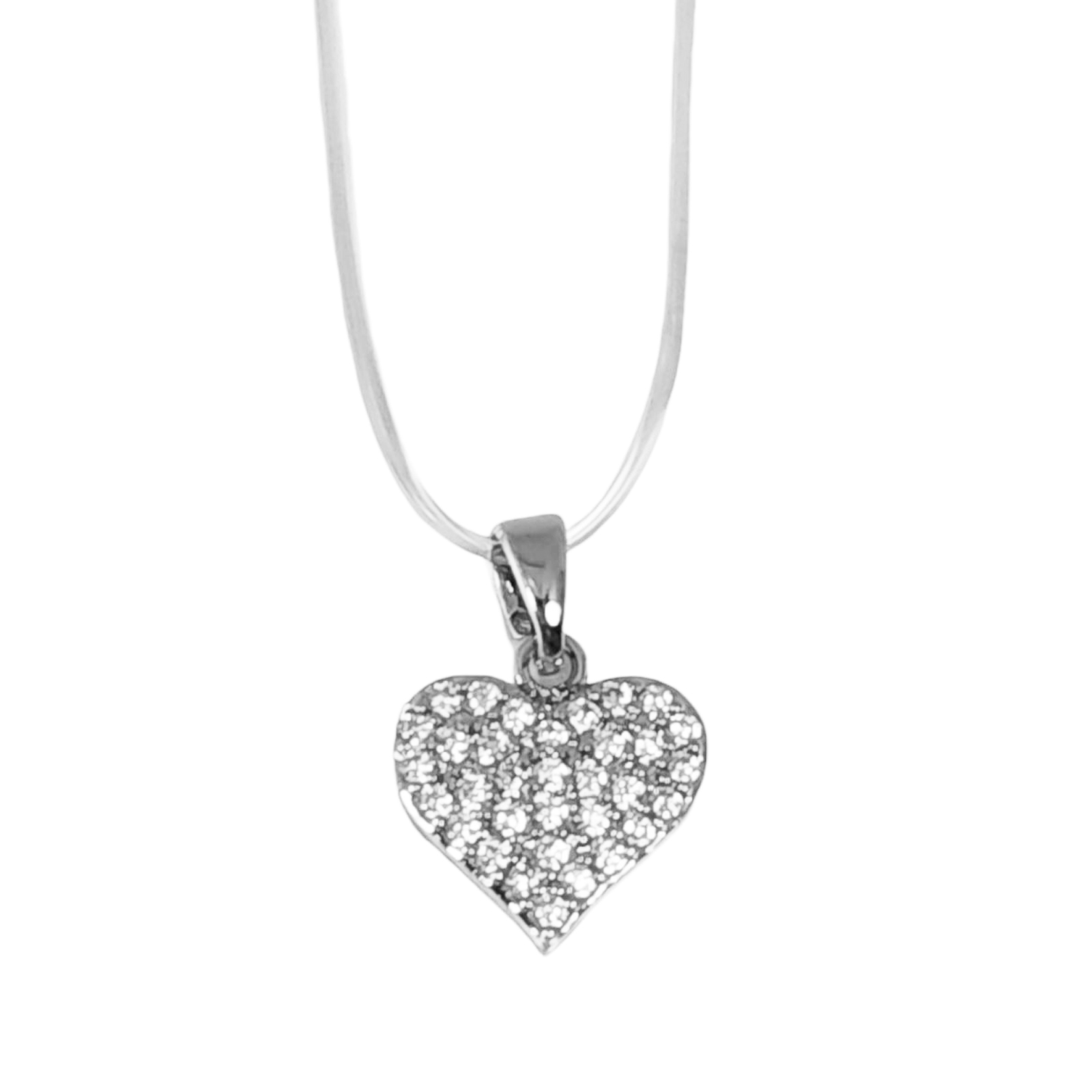 Collier Créateur \'Love\' blanc argenté - 12x10 mm - [S1356]