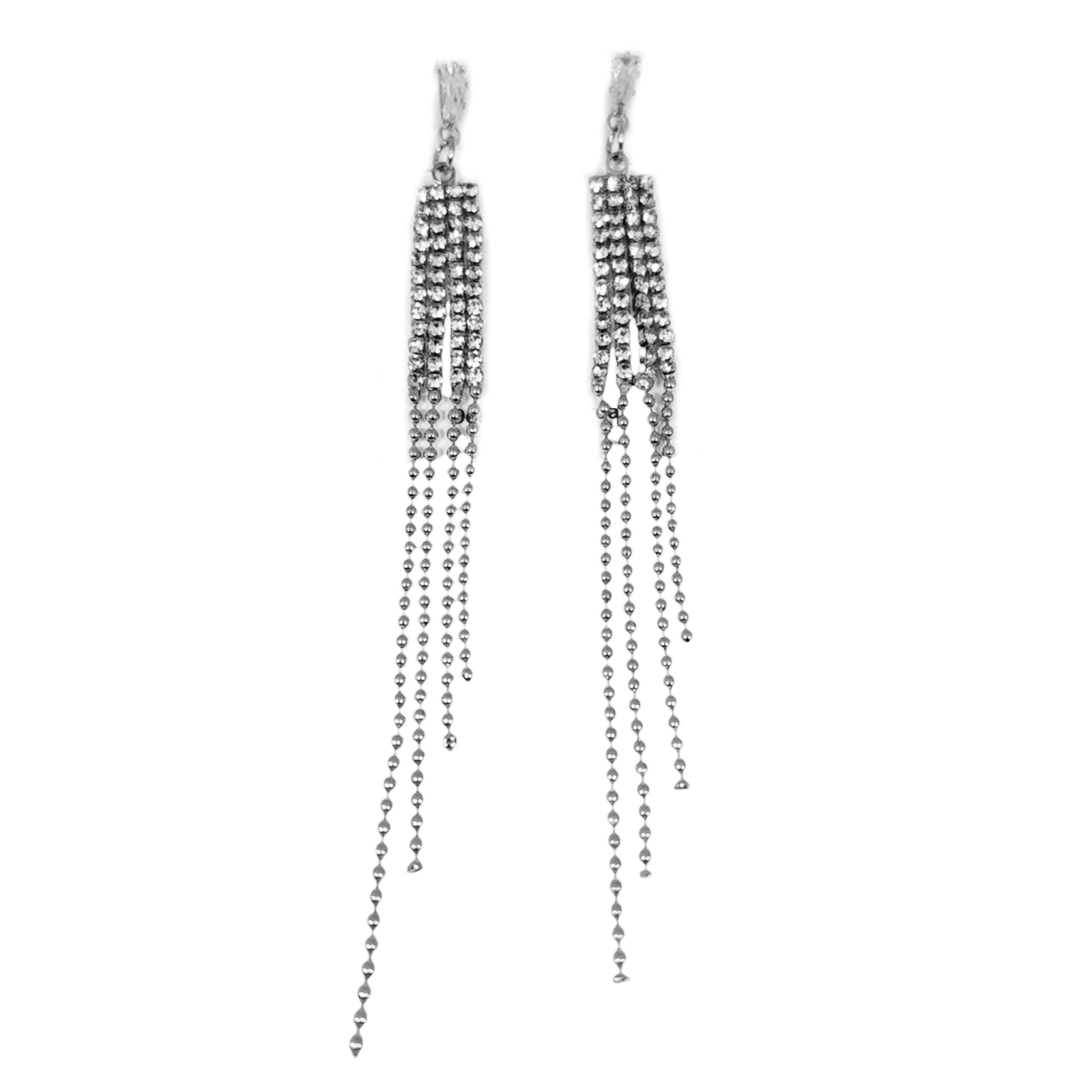 Boucles créateur \'Arégonde\' blanc argenté - 100x8 mm - [S1387]