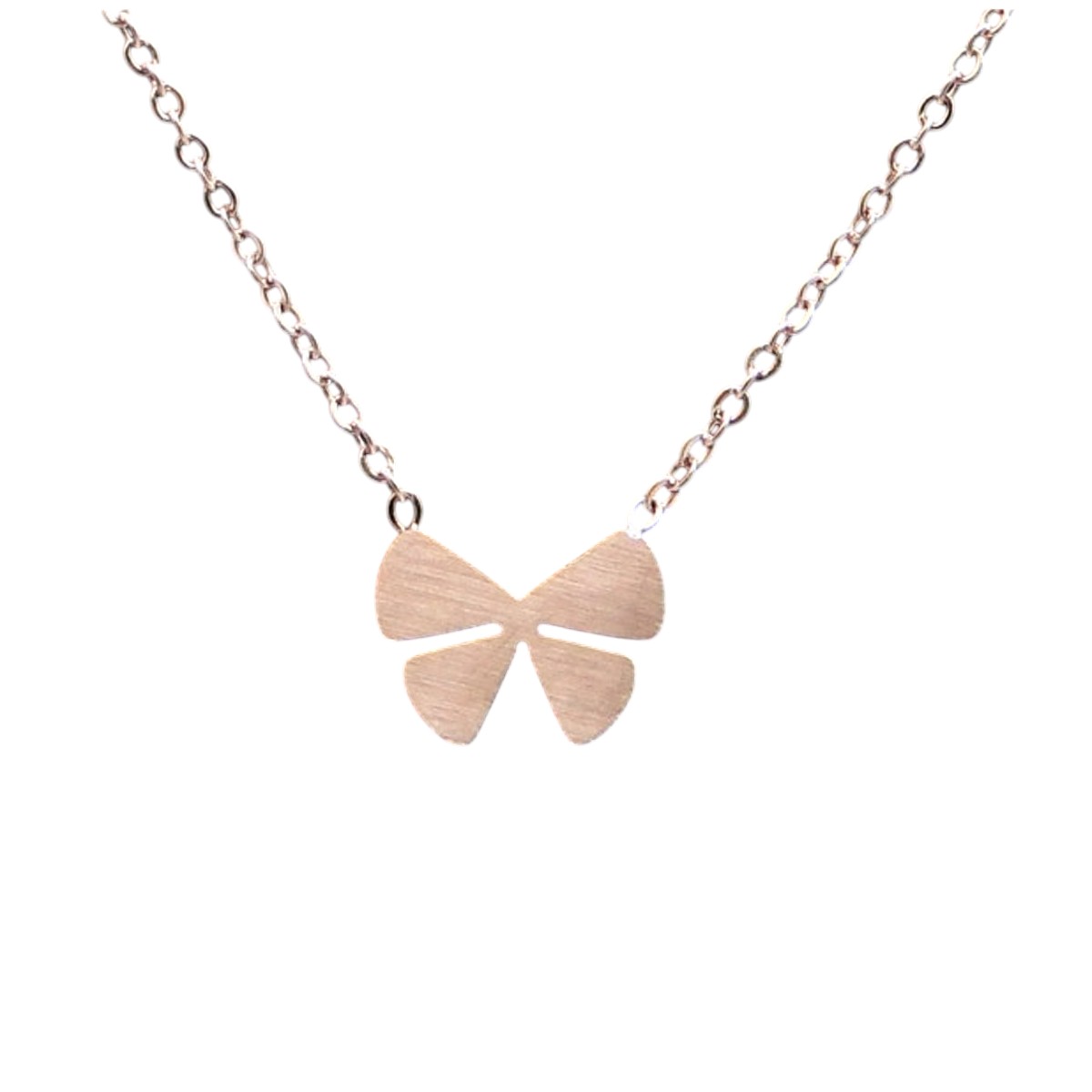 Collier créateur acier \'Papillon\' doré rosé (gold pink) - 10x7 mm - [R4446]