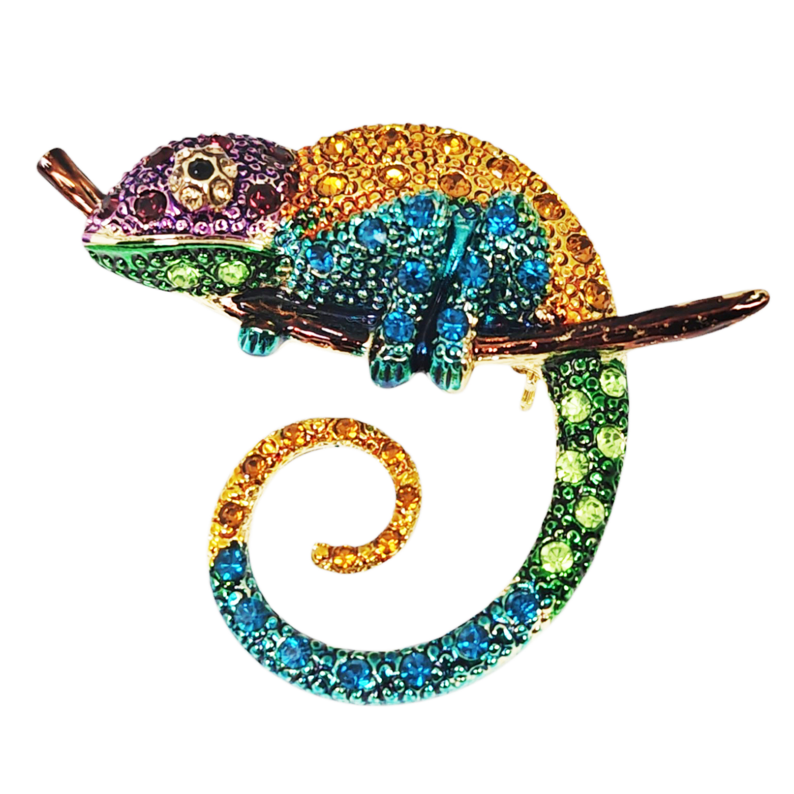 Broche Créateur \'Caméléon\' multicolore - 50x40 mm - [S1425]
