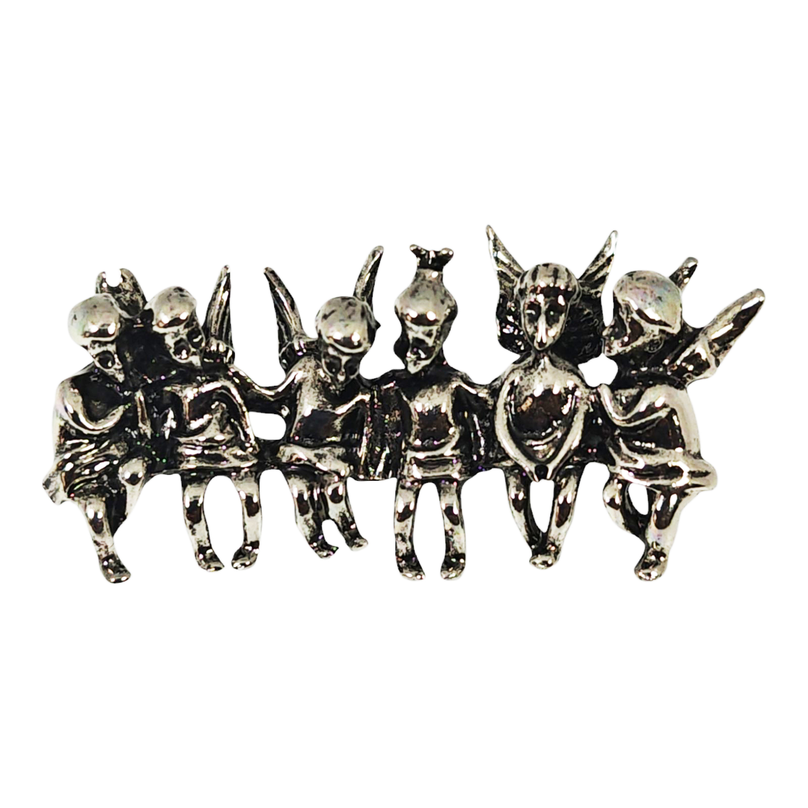 Broche Créateur \'Anges\' argenté - 40x20 mm - [S1428]