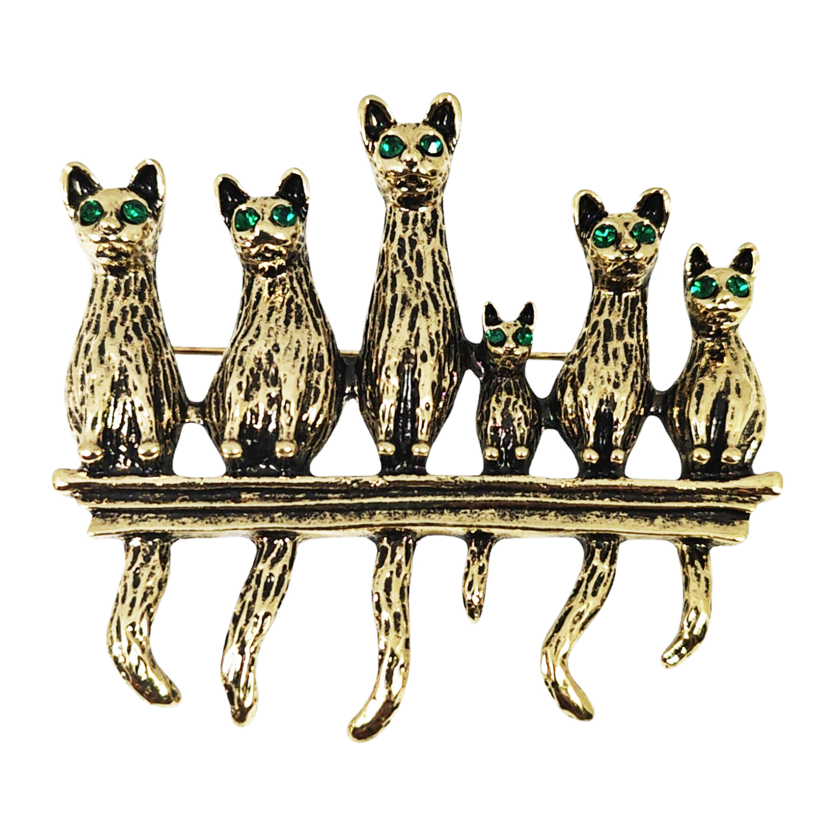 Broche Créateur \'Famille Loutres\' doré - 50x45 mm - [S1430]