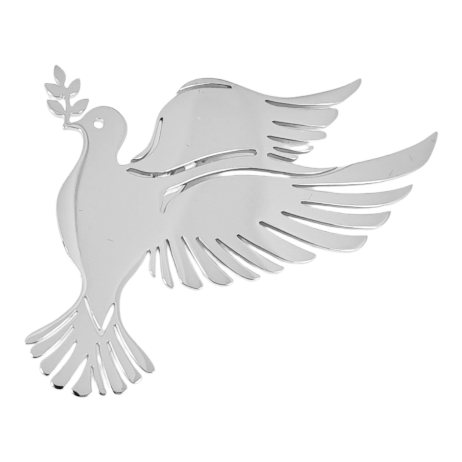 Broche créateur \'Colombe\' argenté - 50x40 mm - [S1447]