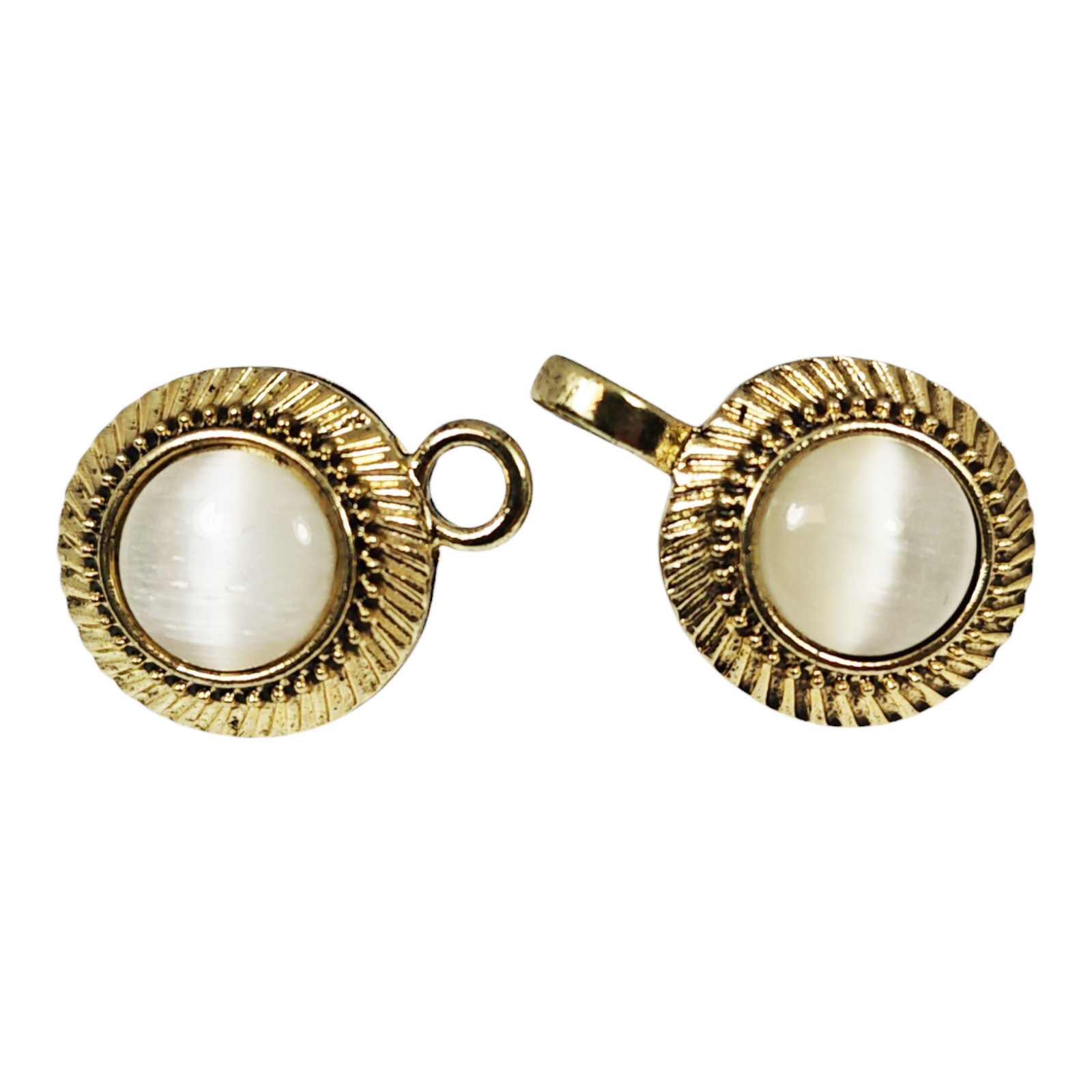 Clip Bijou Multifonction / Pince Bijou Pull et Cardigan \'Scarlett\' blanc doré - 20 mm - [S1454]