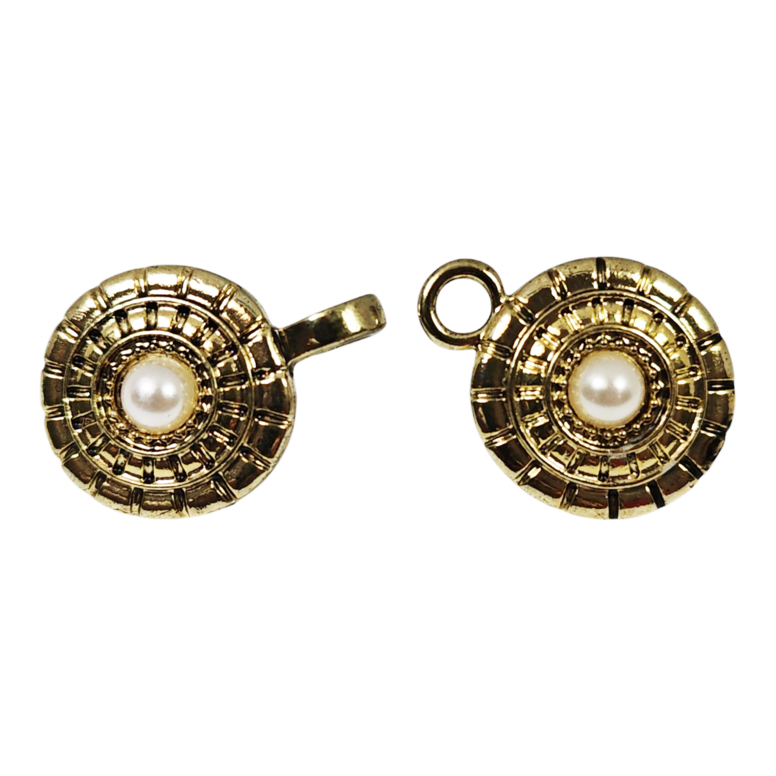 Clip Bijou Multifonction / Pince Bijou Pull et Cardigan \'Scarlett\' blanc doré - 20 mm - [S1455]