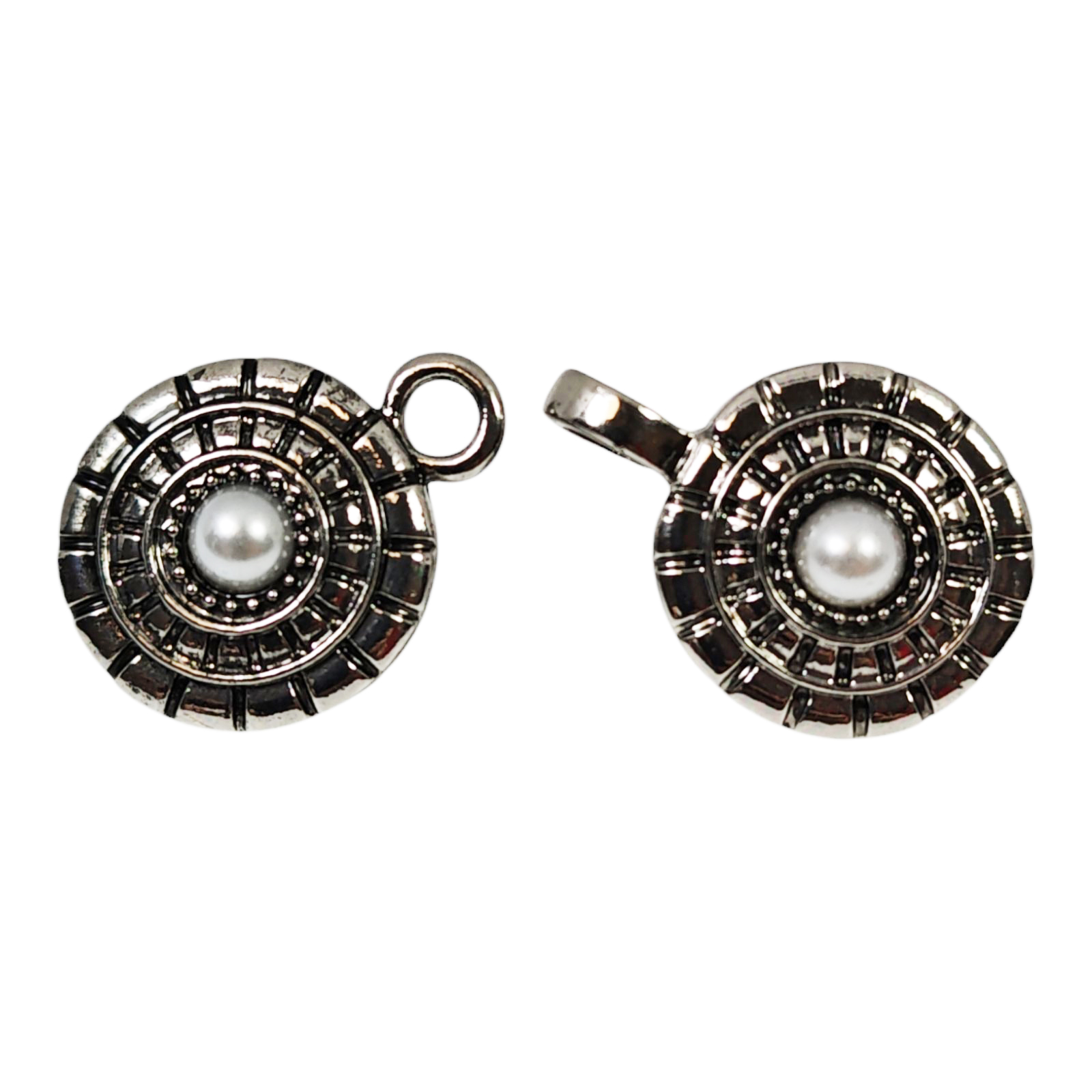 Clip Bijou Multifonction / Pince Bijou Pull et Cardigan \'Scarlett\' blanc argenté - 20 mm - [S1456]