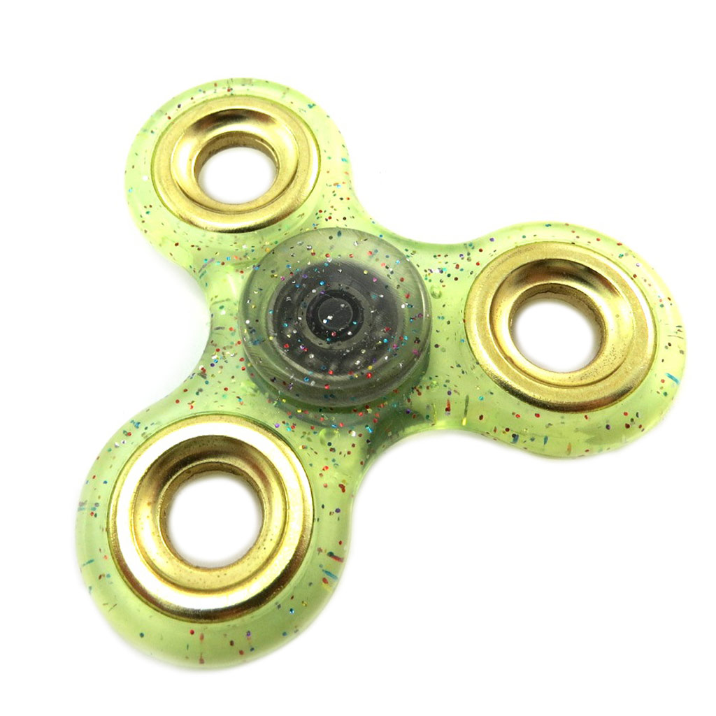 Handspinner \'Les Paillettes\' vert - 7 cm - [P1819]