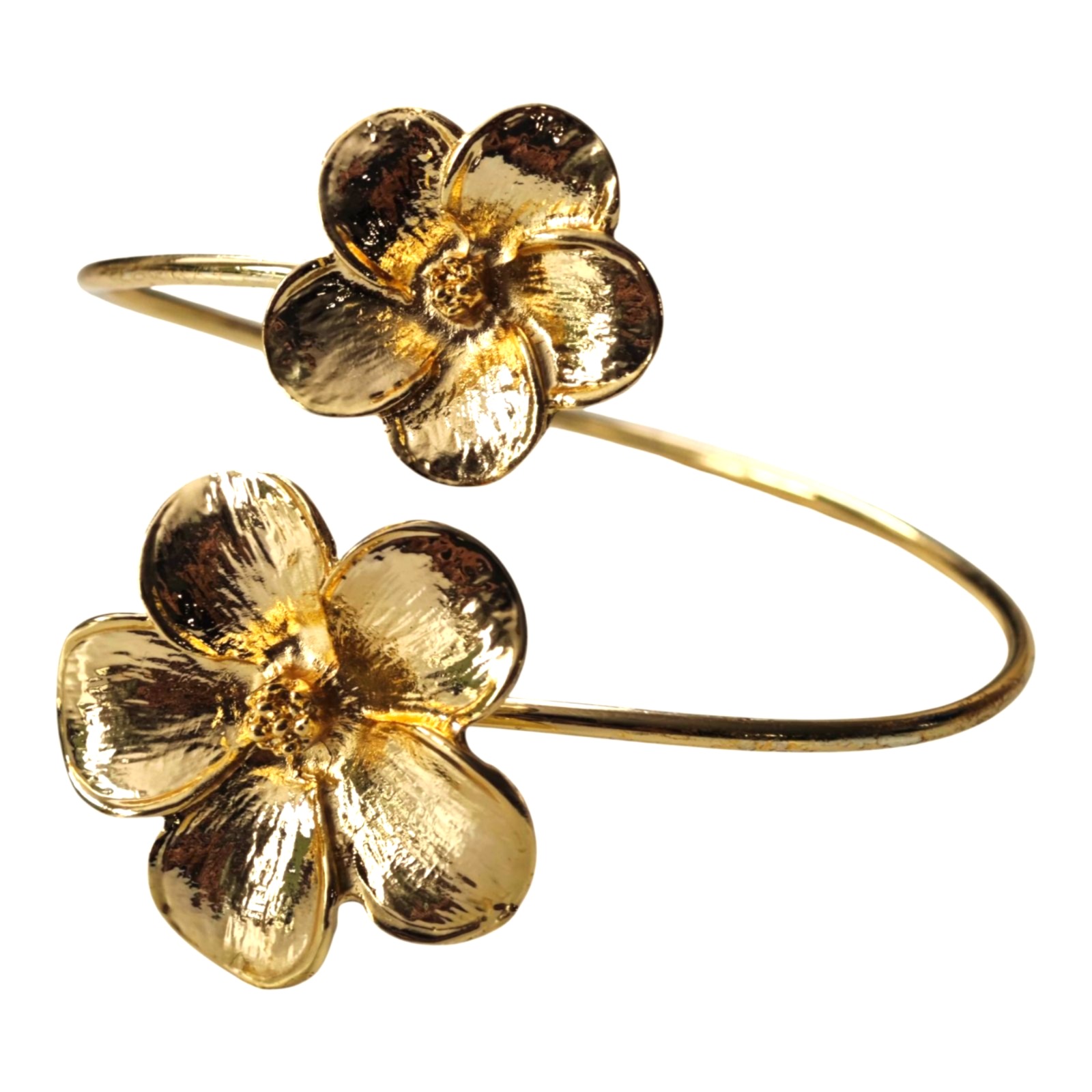 Bracelet bras créateur \'Cleopatra\' doré - 70x40 mm (fleurs) - [S1653]