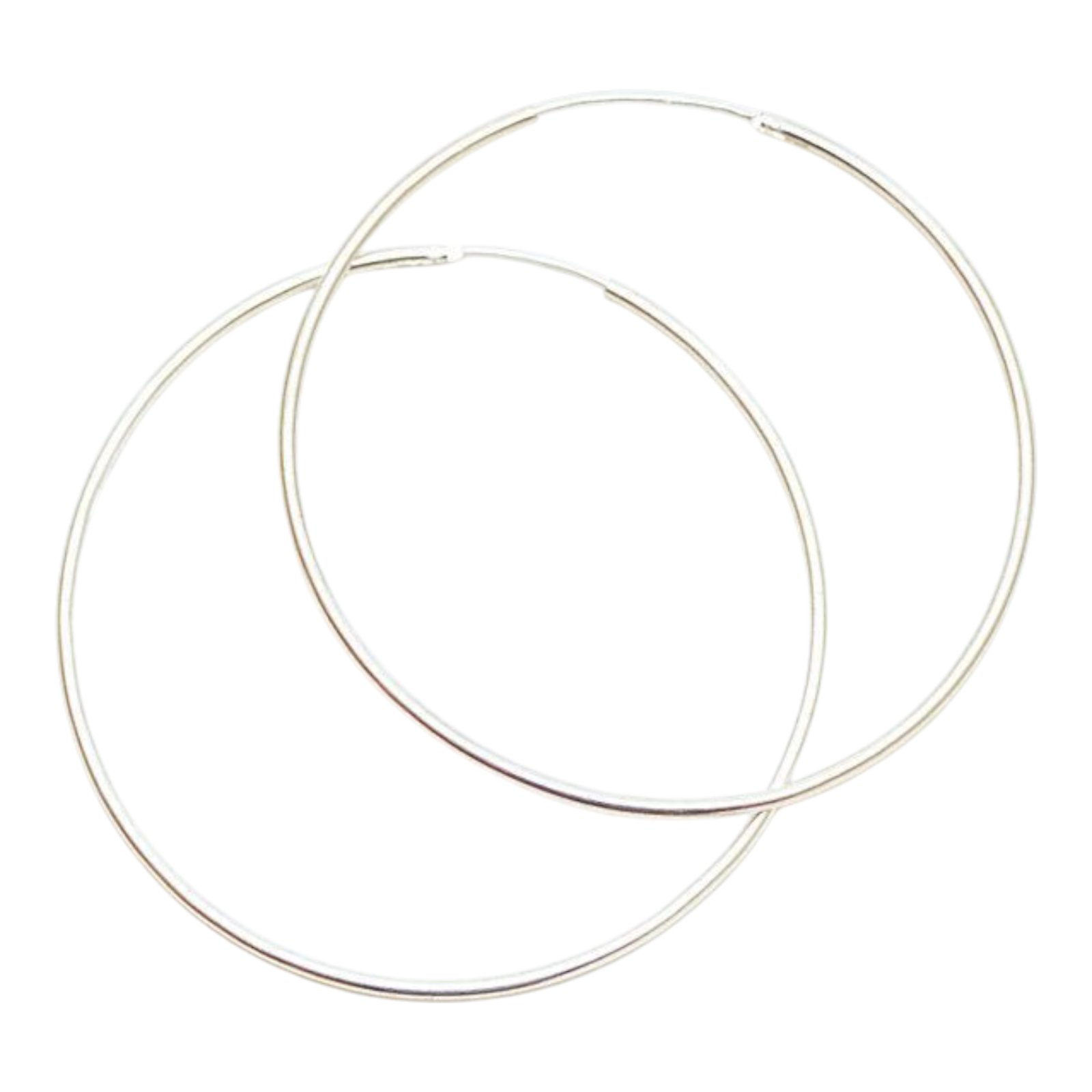 Créoles Argent \'Simplicité\' argenté - 70x1 mm - [S1654]