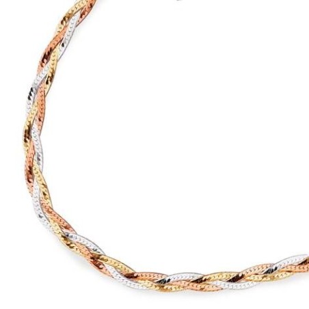Collier Argent \'Lianes Magiques\' tricolore - 45 cm 5 mm - [S1655]