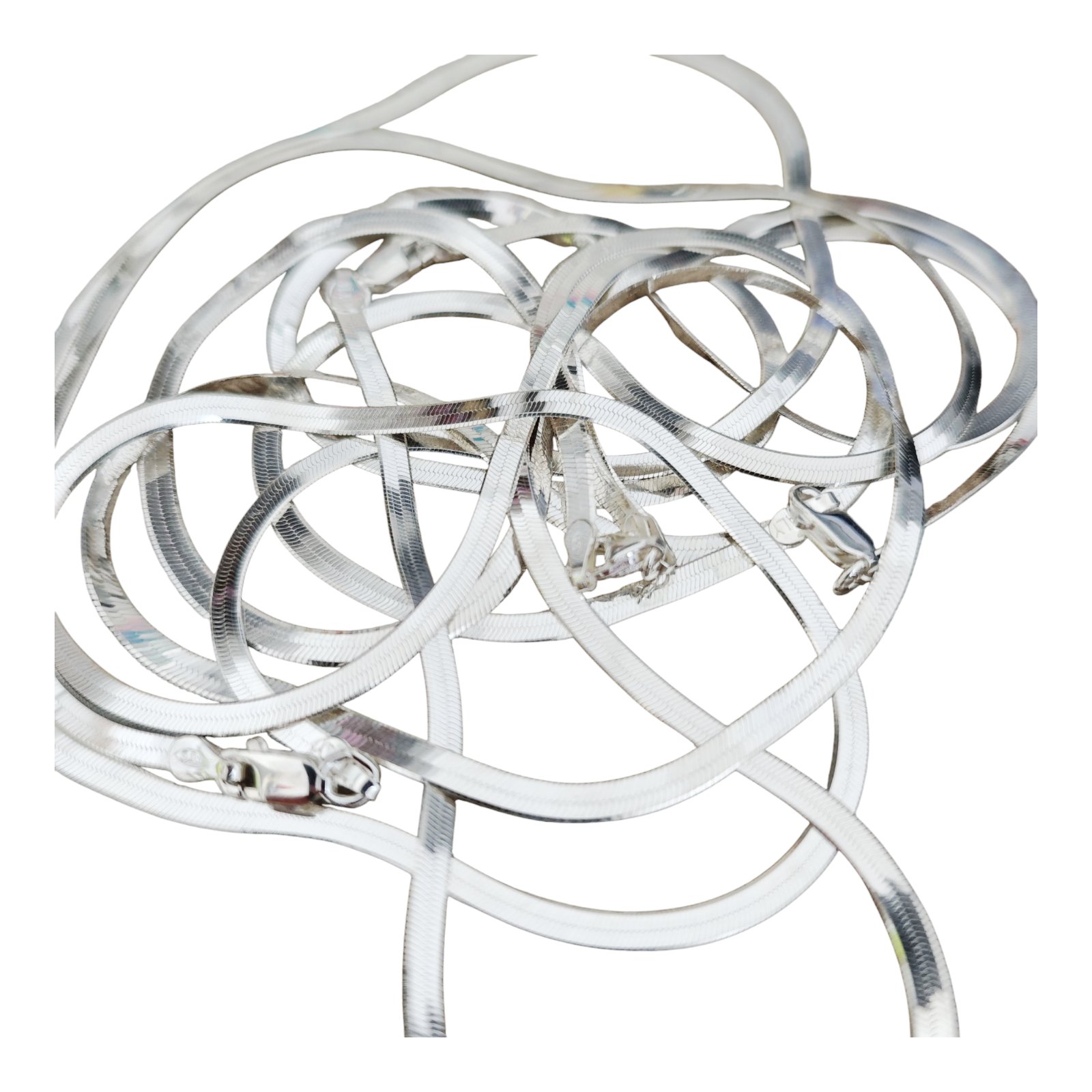Collier Argent \'Miroir Design\' argenté - 50 cm 3 mm - [S1656]