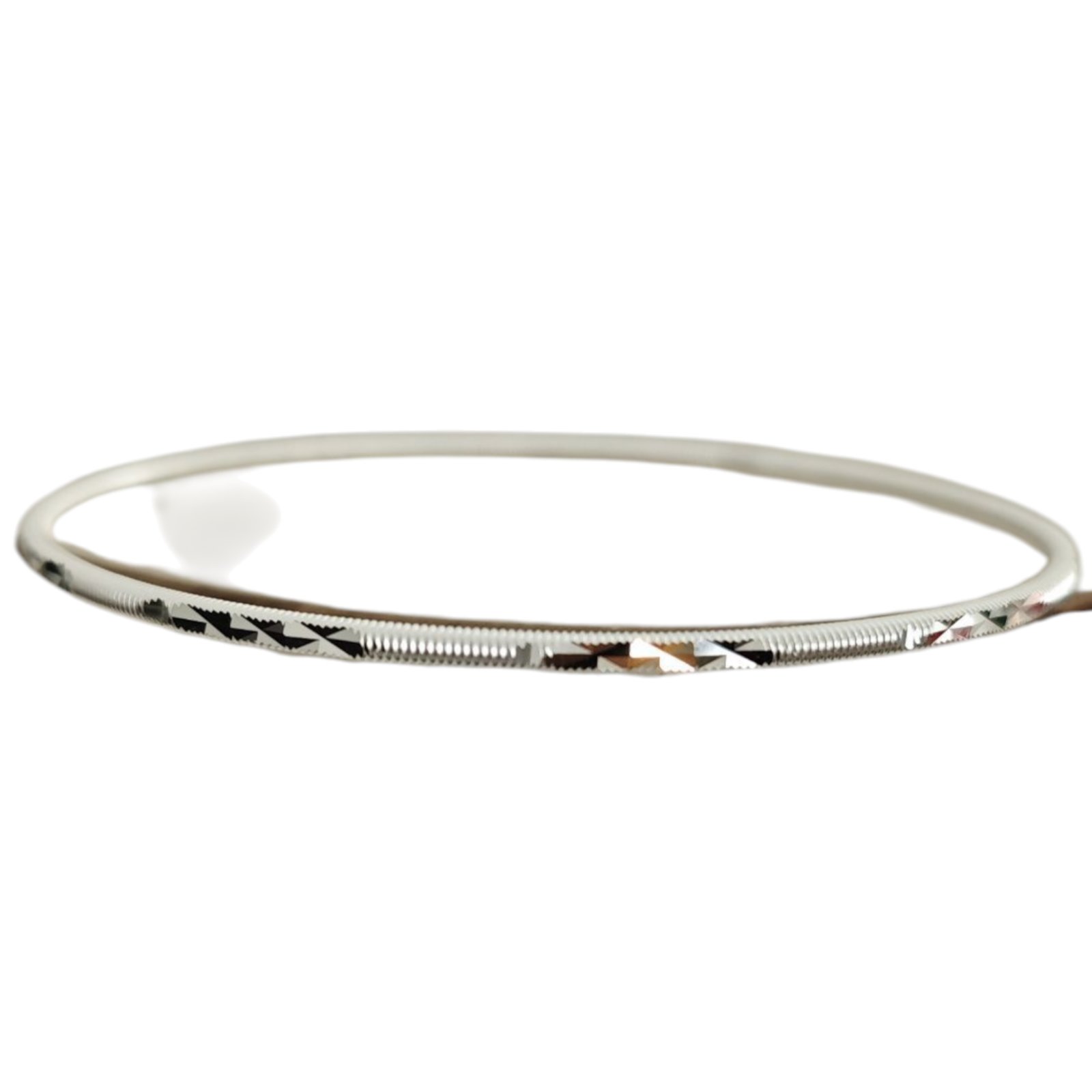 Bracelet Argent \'Cleopatra\' argenté diamanté - 68 mm 2 mm - [S1727]