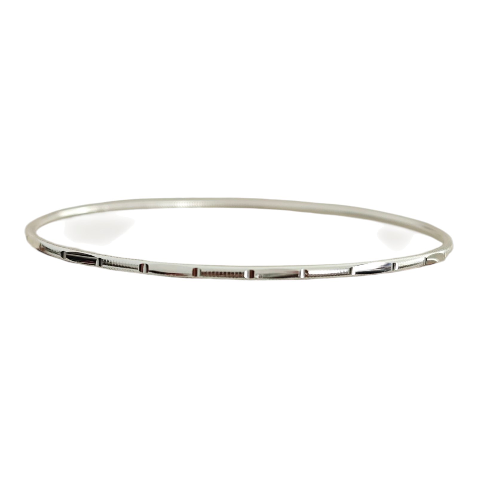 Bracelet Argent \'Cleopatra\' argenté diamanté - 62 mm 2 mm - [S1728]