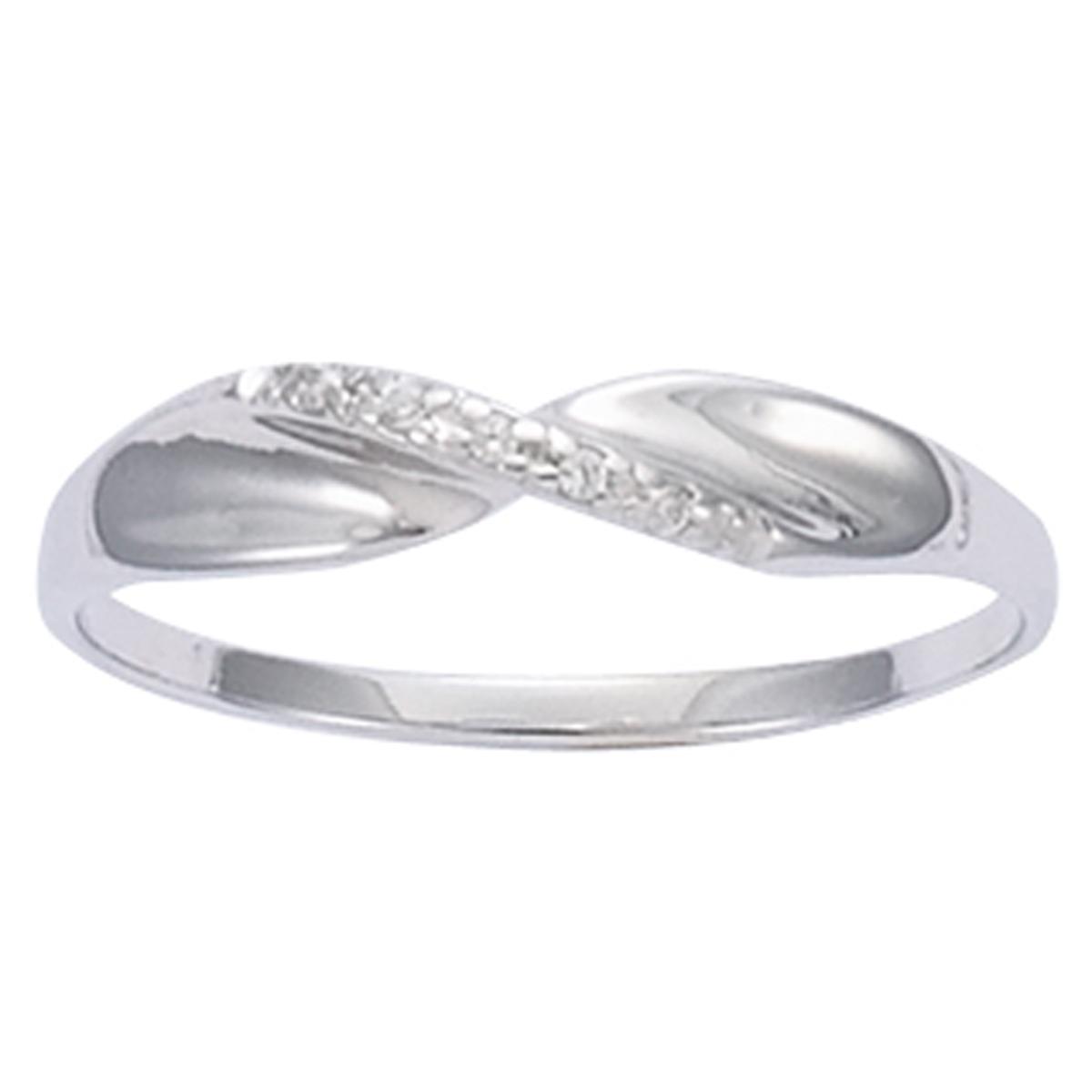 Bague Argent \'Câlin\' Blanc argenté (rhodié) - 3 mm - [B7606]