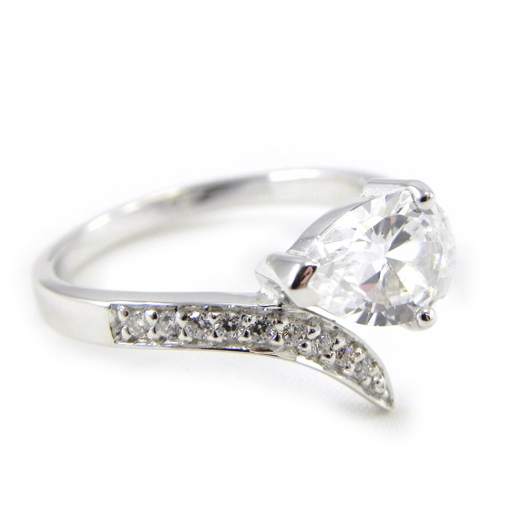 Bague Argent \'Scarlett\' blanc - [G6975]