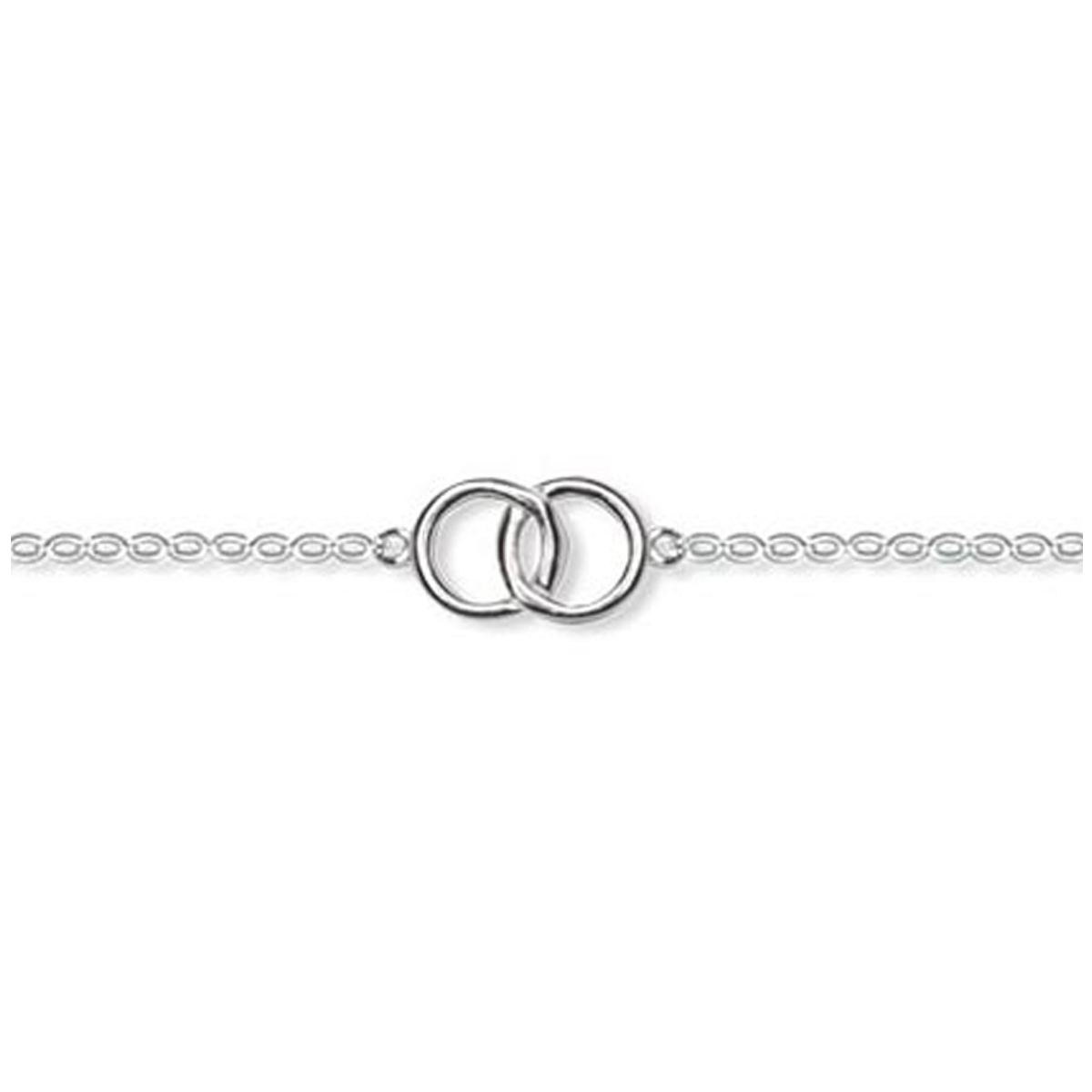 Bracelet Argent \'Infini\' argenté (rhodié) - 12x7 mm - [M7124]