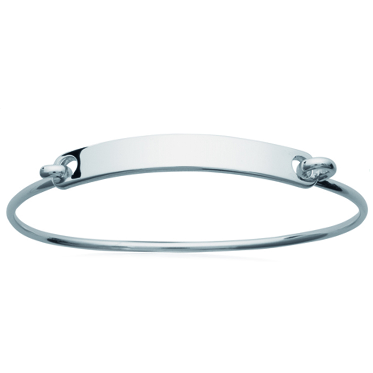 Bracelet Argent \'Identité\' (rhodié) - 56 mm 40x6 mm - [N2888]