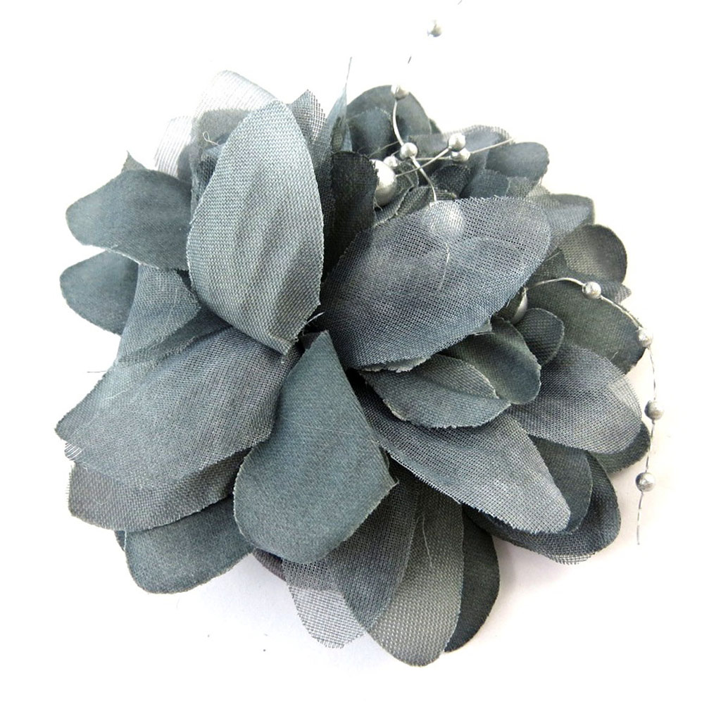 Broche Créateur \'Scarlett\' gris - 90 mm - [N8225]