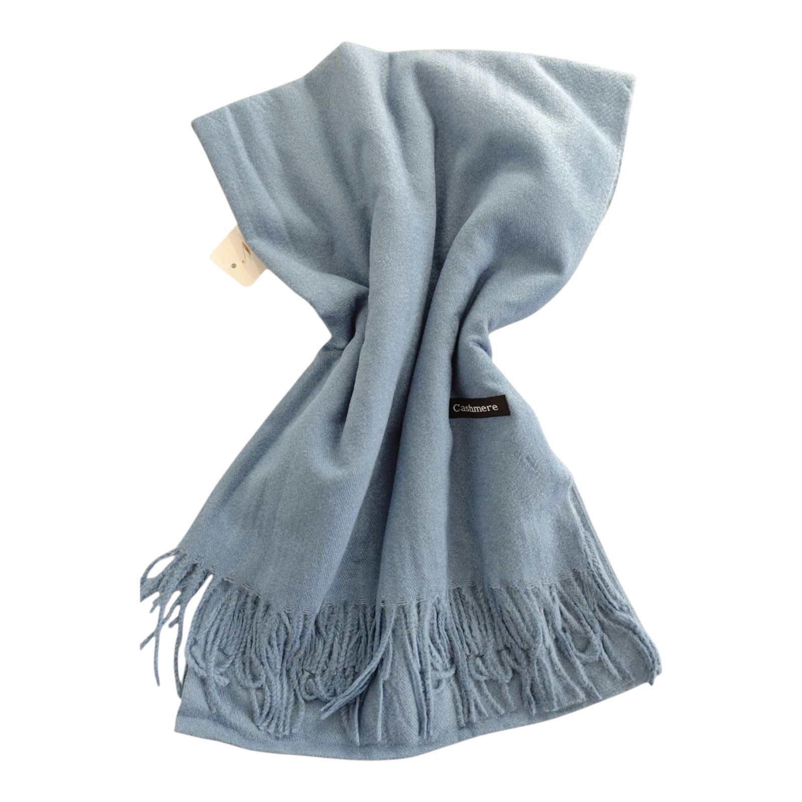 Écharpe cachemire \'Epuré Cachemire\' bleu gris - 200x70 cm - [S1744]