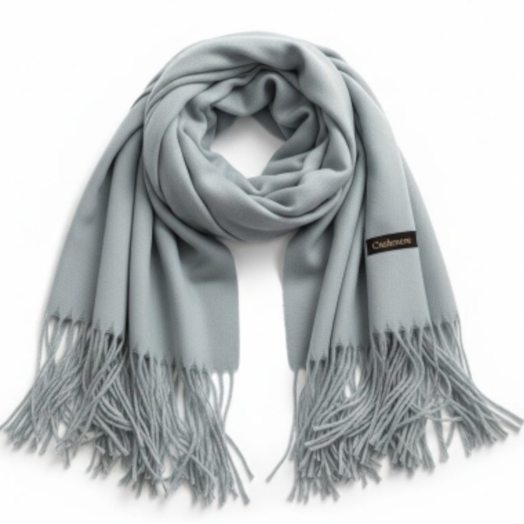 Écharpe cachemire \'Epuré Cachemire\' gris clair - 200x70 cm - [S1750]