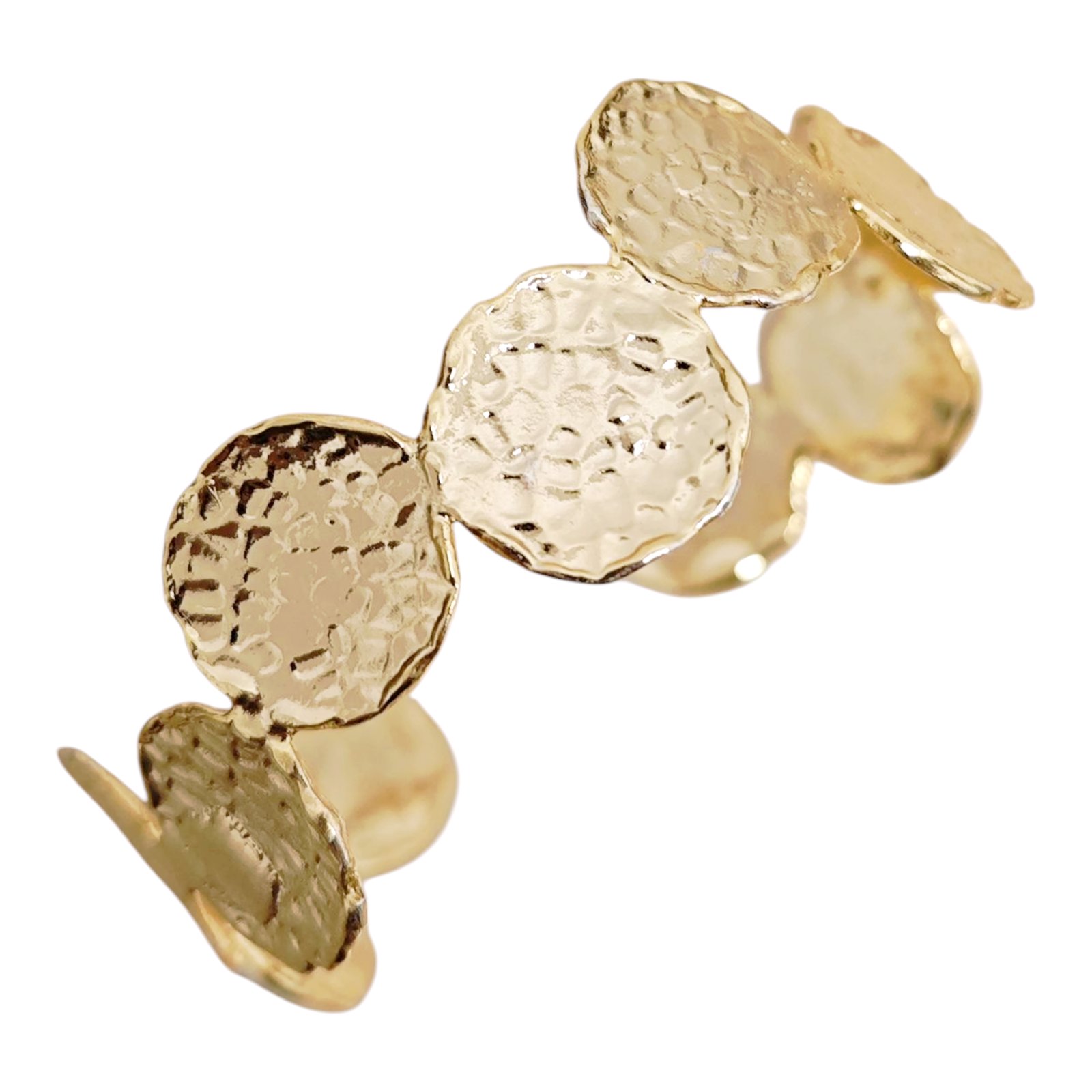 Bracelet artisanal \'Cléopatra\' blanc doré - 65 mm 20 mm - [S1769]