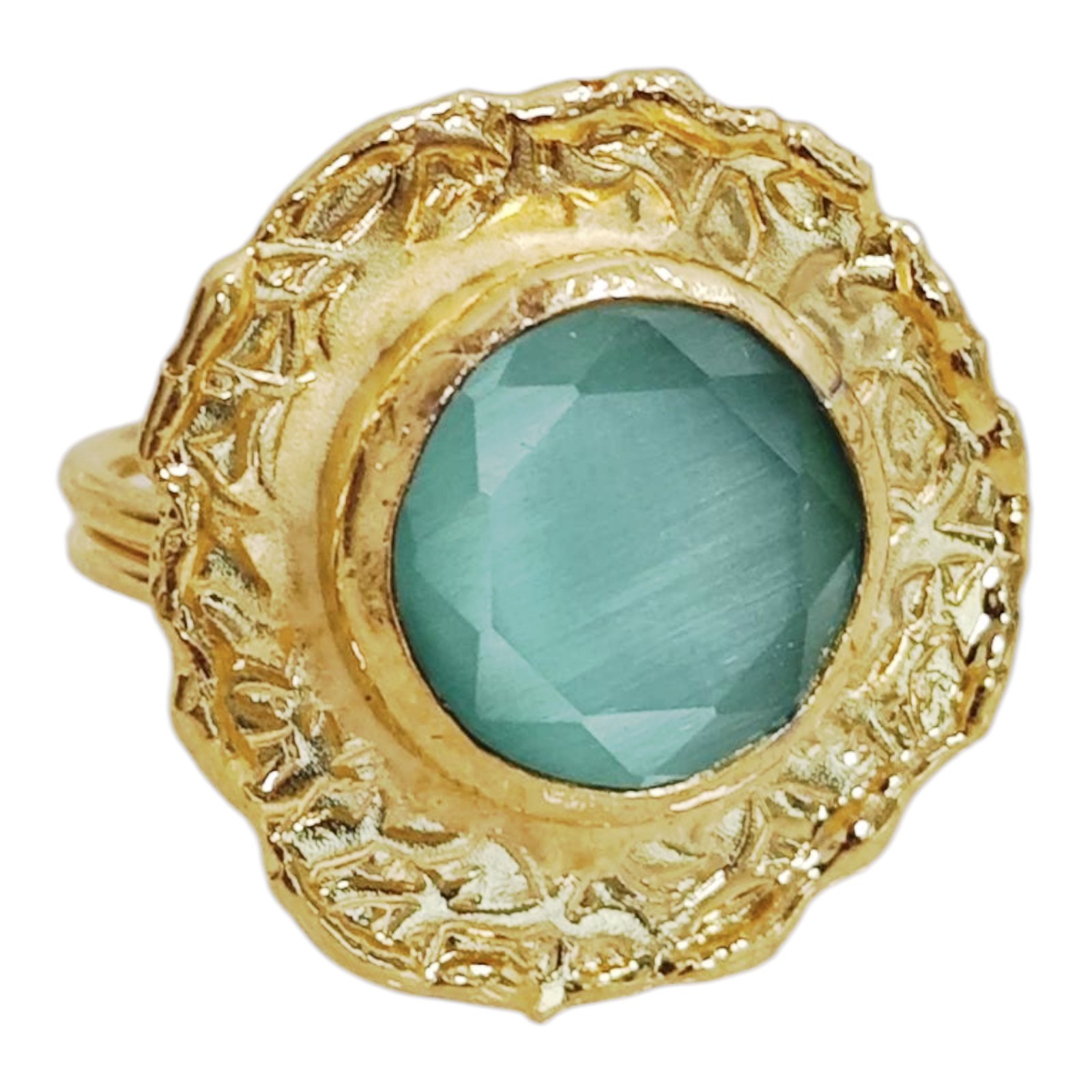 Bague Créateur \'Cléopatra\' vert doré - 25 mm - [S1771]