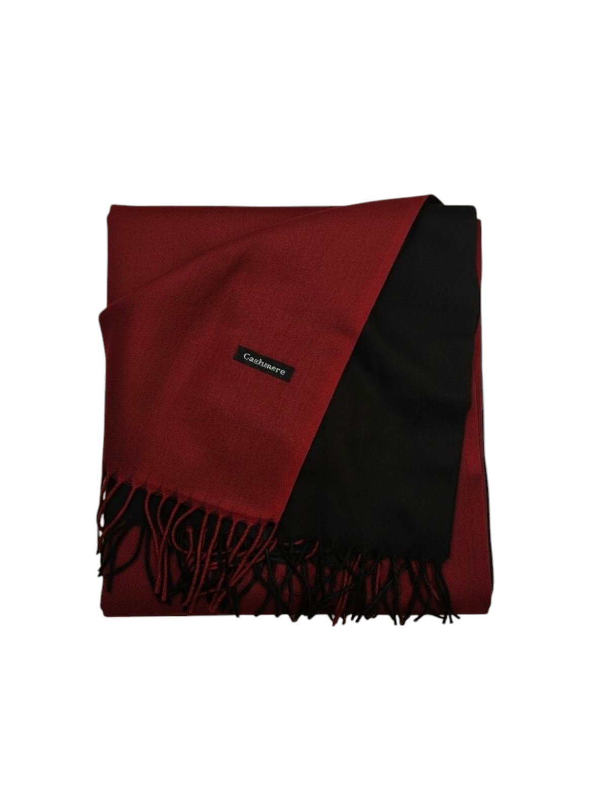 Écharpe cachemire \'Epuré Cachemire\' bicolore bordeaux noir - 200x70 cm - [S1773]