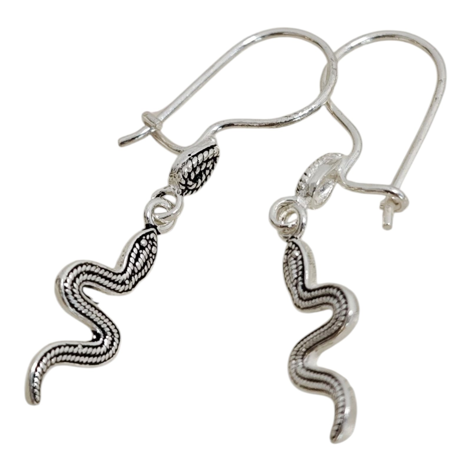 Boucles argent \'Tentation\' argenté - 27x8 mm - [S1806]