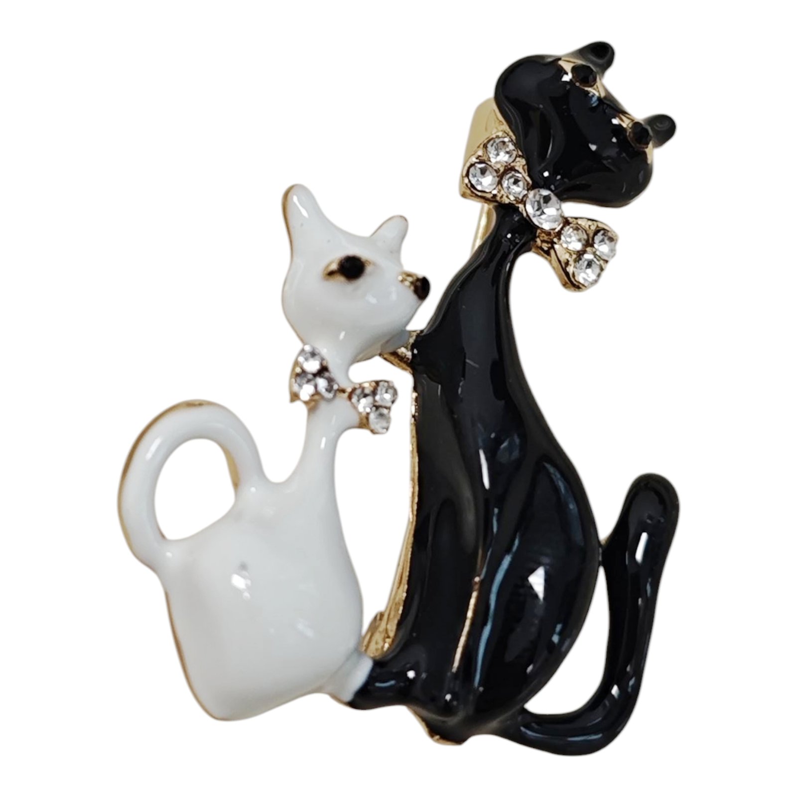 Broche Créateur \'Chat\' noir blanc - 40x30 mm - [S1819]
