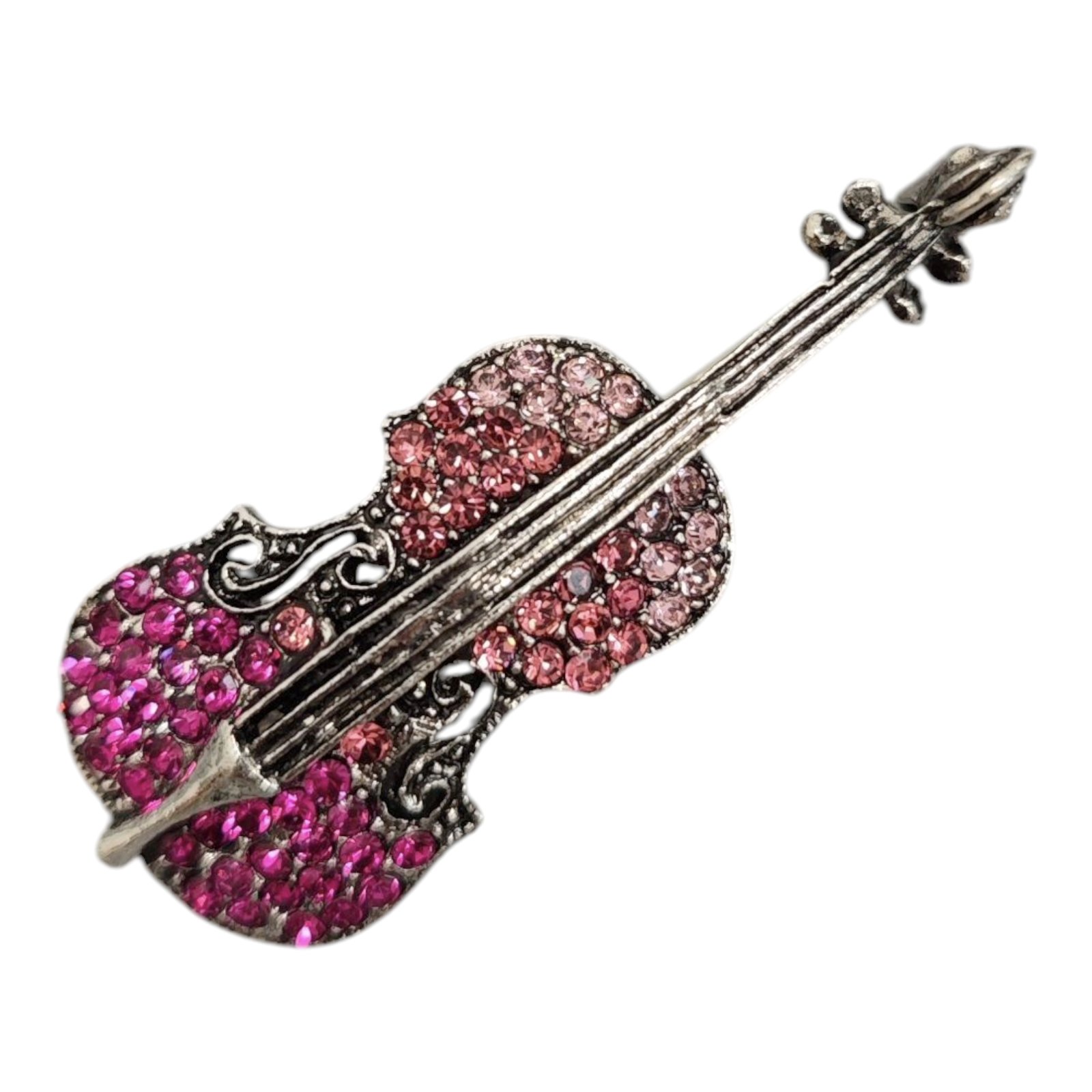 Broche Créateur \'Violon\' rose - 50x20 mm - [S1821]