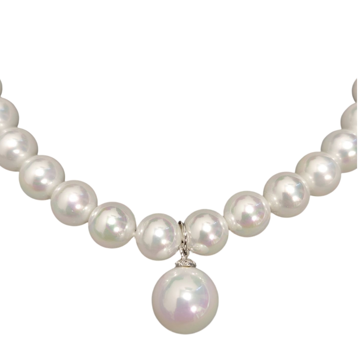 Collier créateur \'Perla\' ivoire - 10 mm, 14 mm - [S1828]