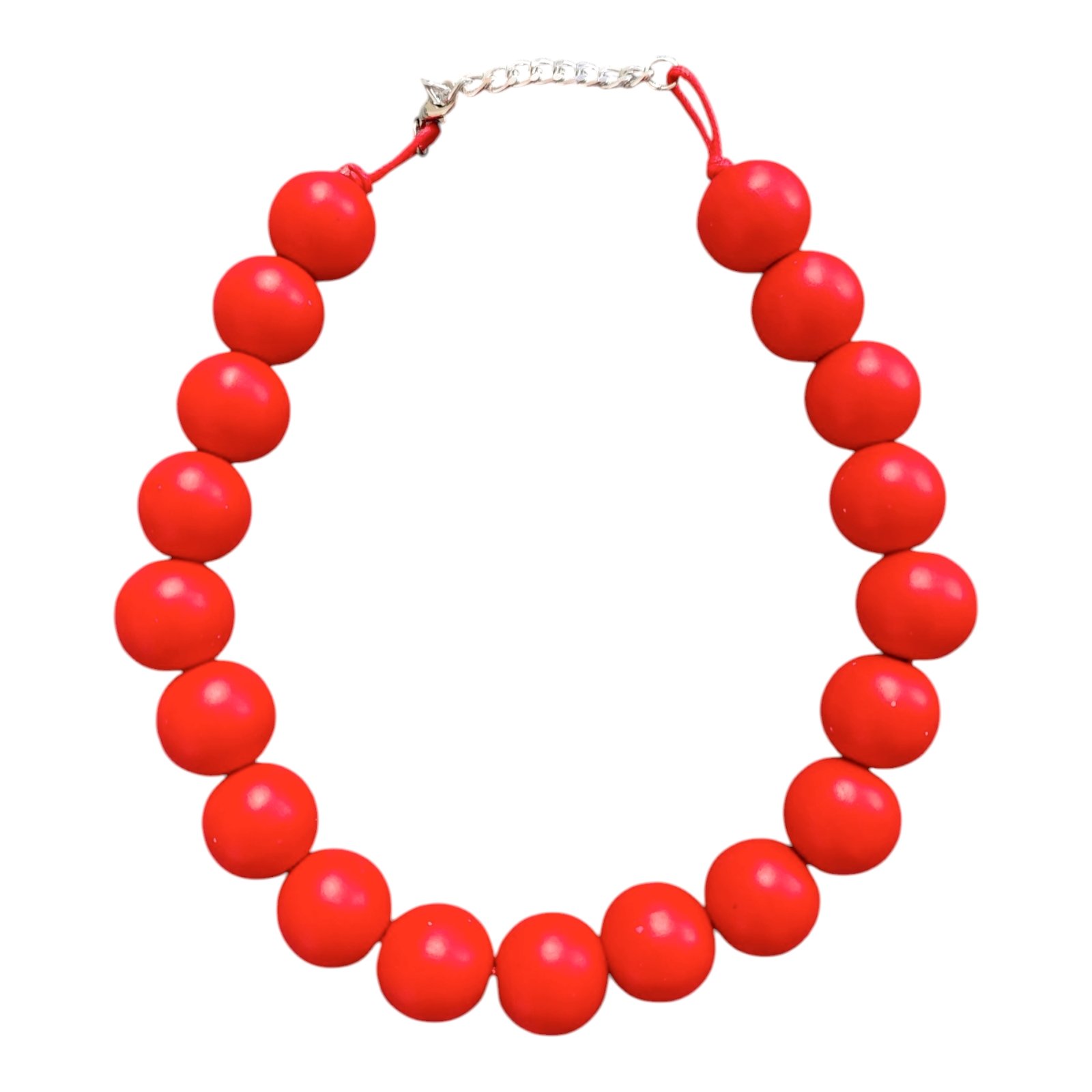 Collier créateur bois \'Kilimanjaro\' rouge - 50 cm 25 mm - [S1839]