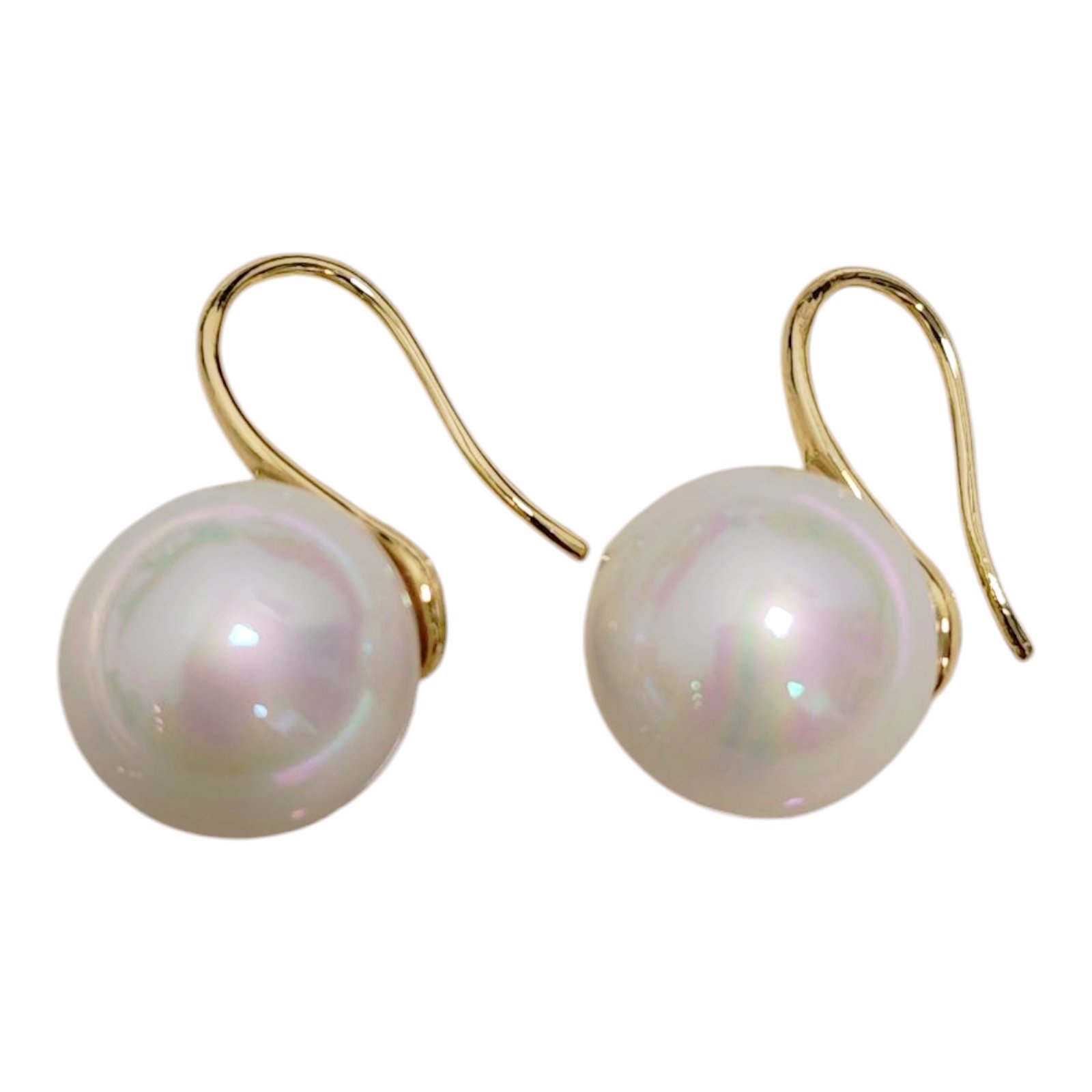 Boucles d\'oreilles \'Perla\' ivoire - 12 mm - [S1855]