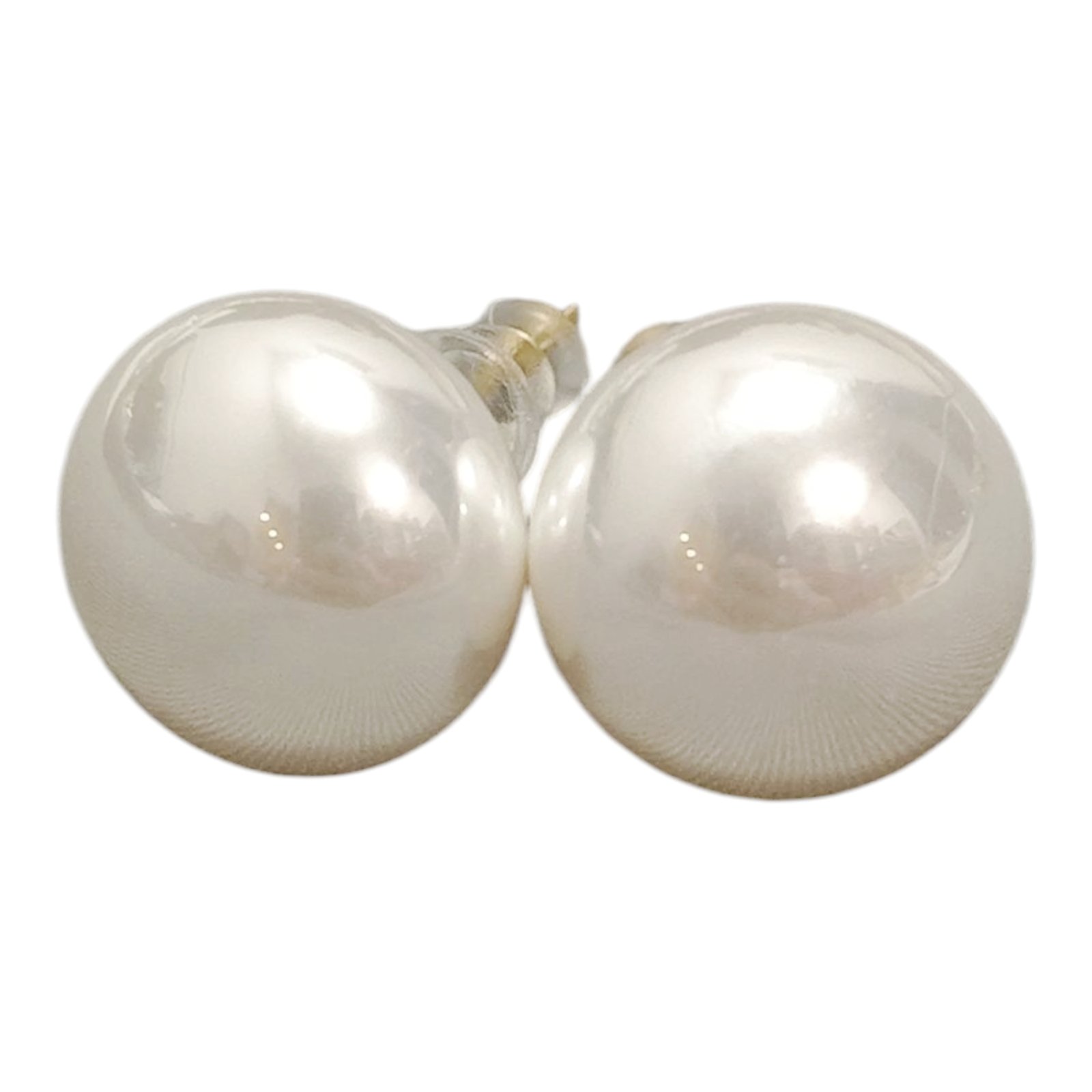 Boucles d\'oreilles \'Perla\' ivoire - 14 mm - [S1858]