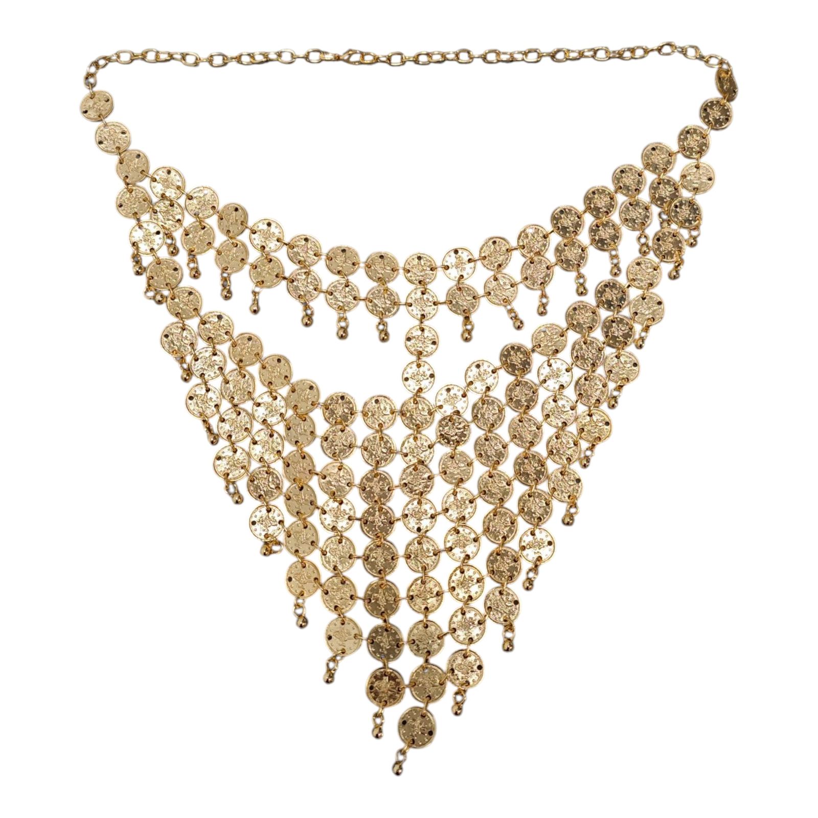Collier Créateur \'Cléopatra\' doré - 25x20 cm - [S1860]