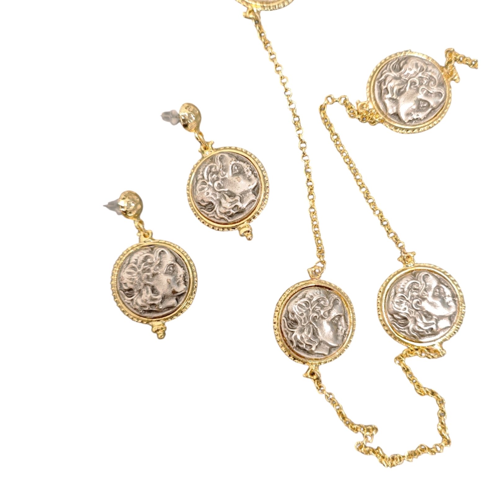 Parure créateur \'Cleopatra\' doré - 95 cm, 50x18 mm (boucles) - [S1881]