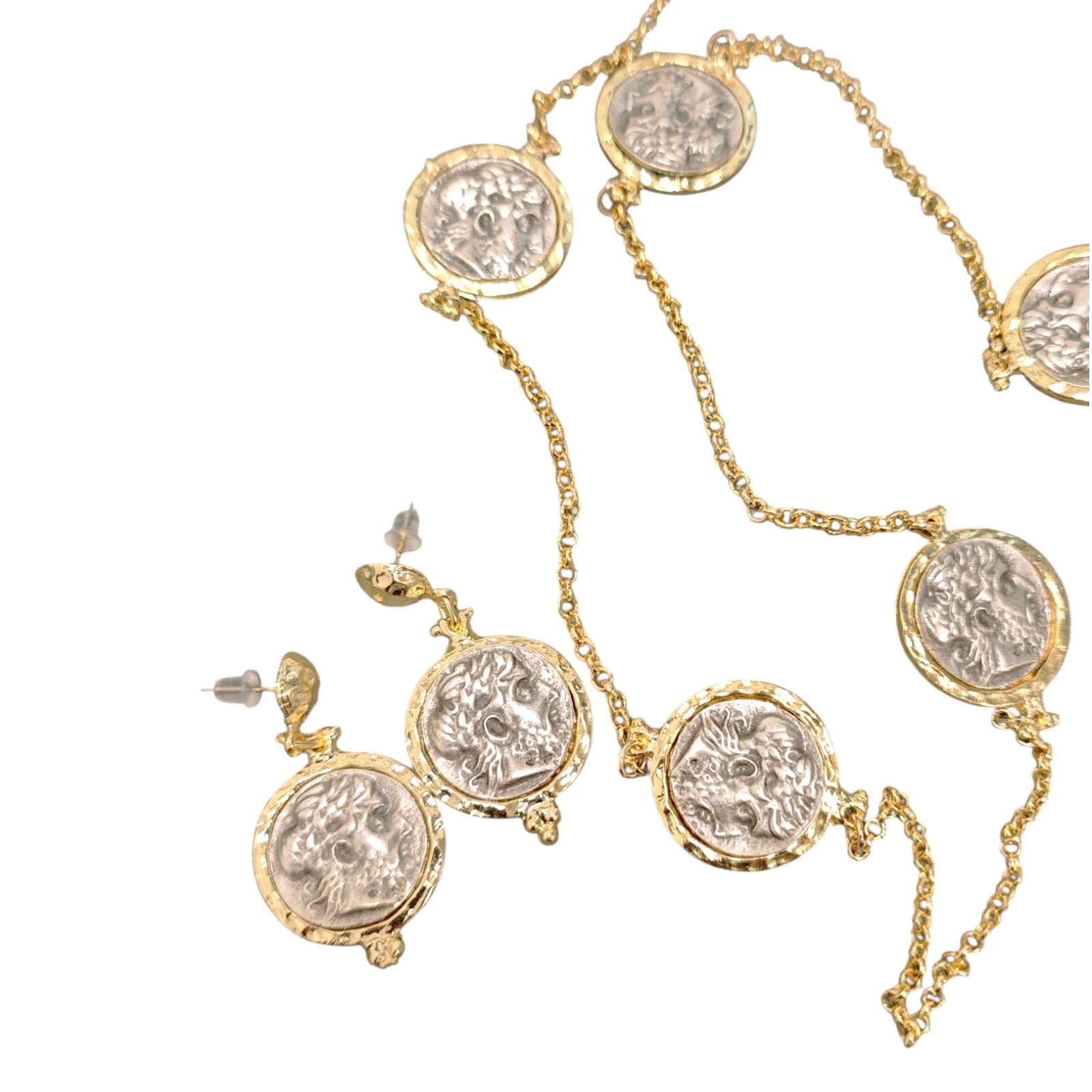 Parure créateur \'Cleopatra\' doré - 90 cm, 45x23 mm (boucles) - [S1882]