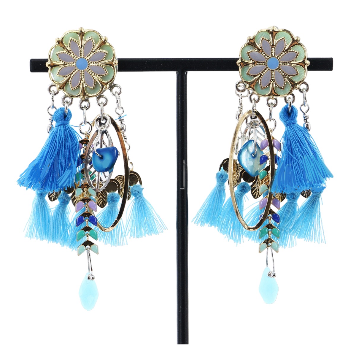 Clips créateur \'Lilipoupettes\' bleu argenté - 80x35 mm - [R6145]