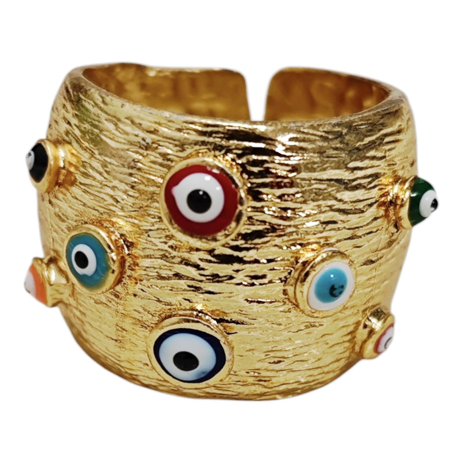 Bague Créateur \'Cléopatra\' multicolore doré - 20 mm - [S1891]