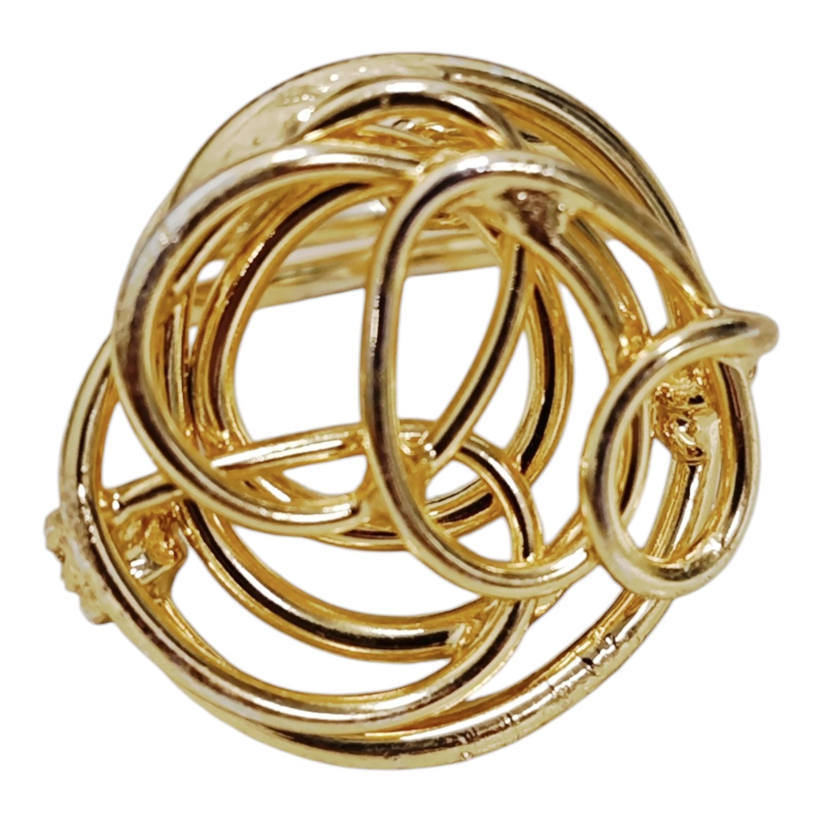 Bague artisanale \'Cleopatra\' doré - 30 mm - [S1895]