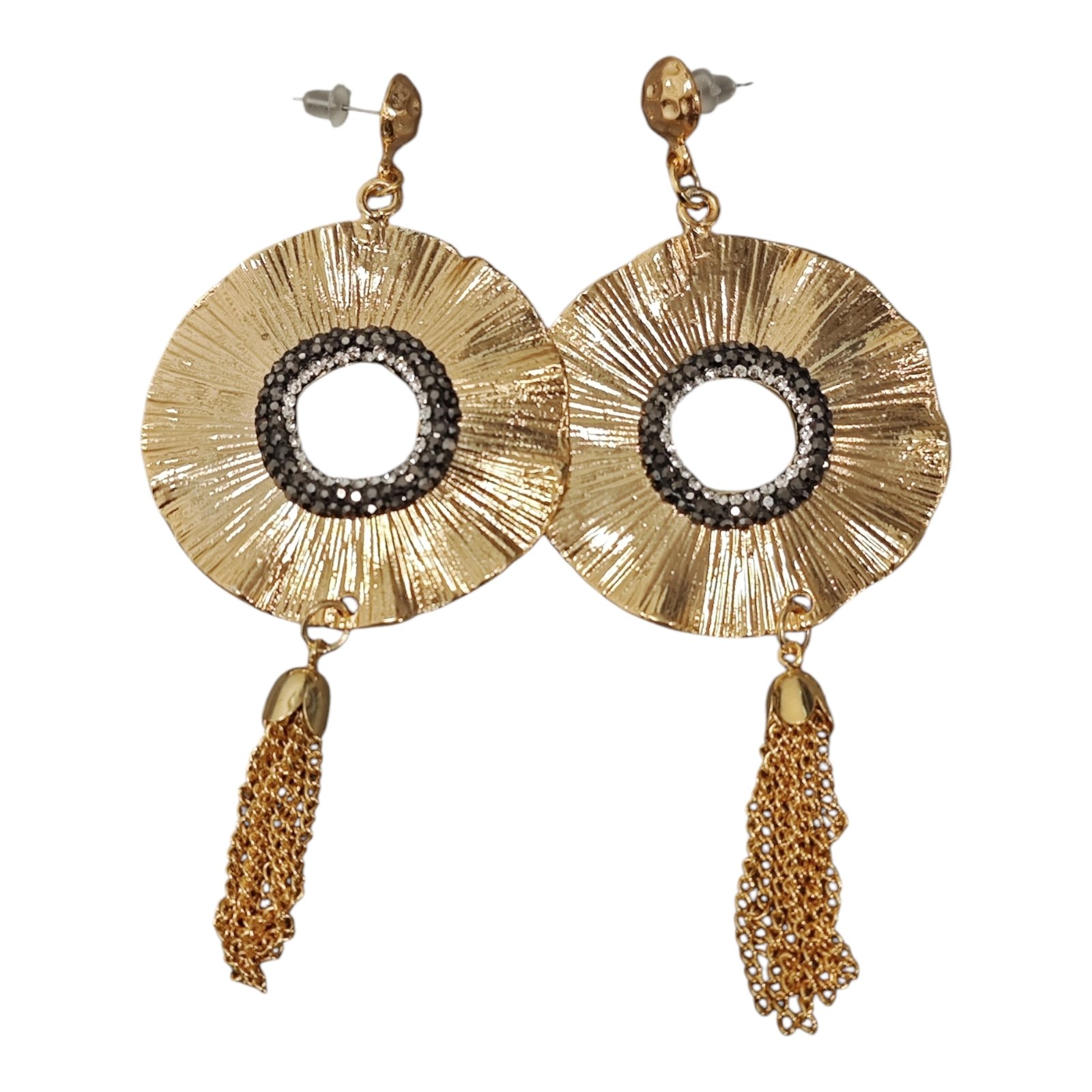 Boucles créateur \'Cléopatra\' gris doré  - 50x40 mm - [S1908]