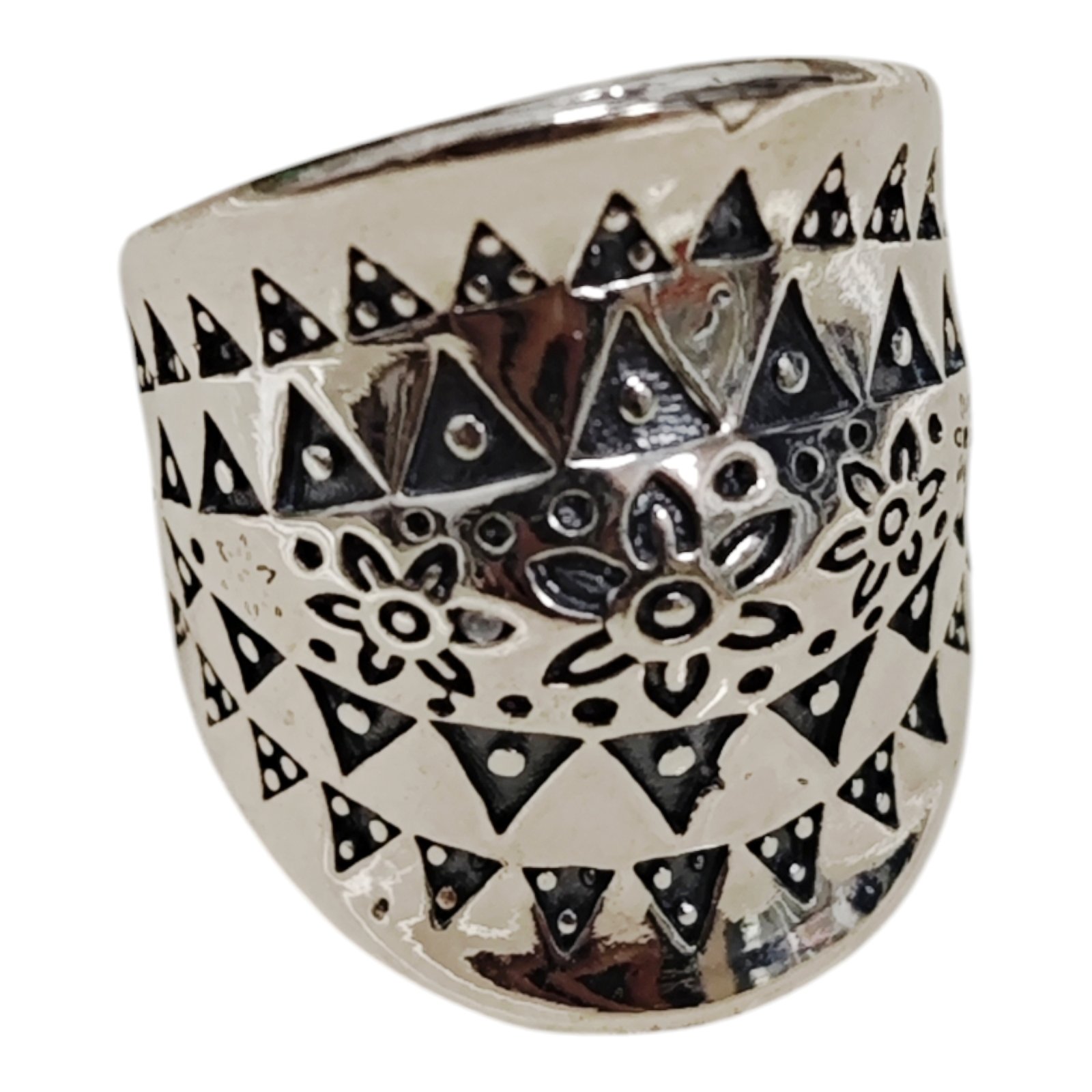 Bague Argent \'Cléopatra\' argenté vieilli - 25 mm - [S1933]