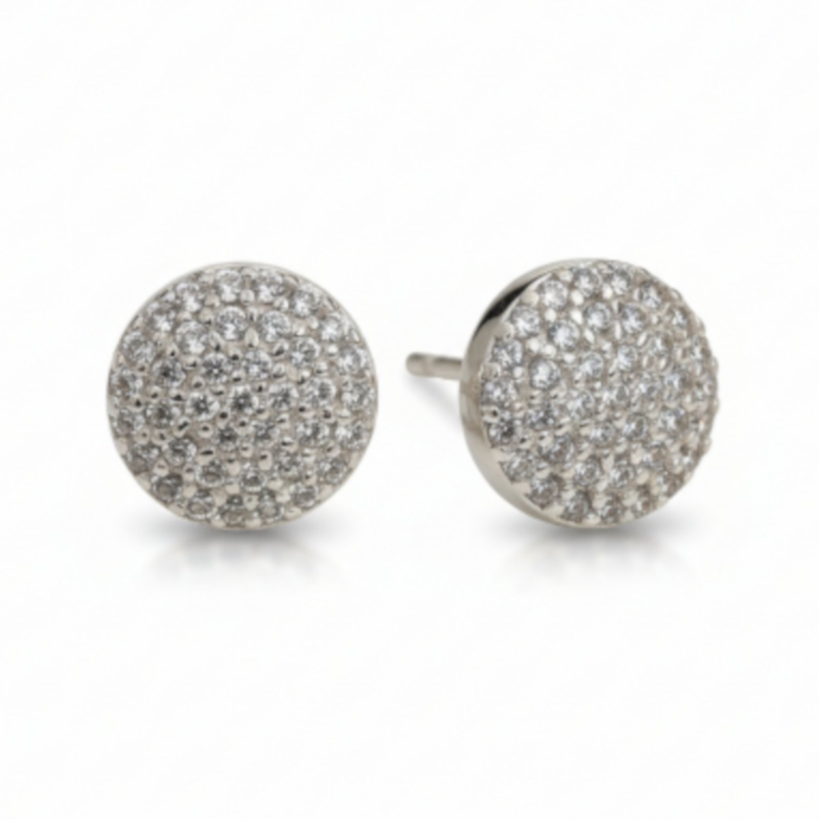 Boucles Argent \'Arégonde\' blanc argenté - 8 mm - [S1979]